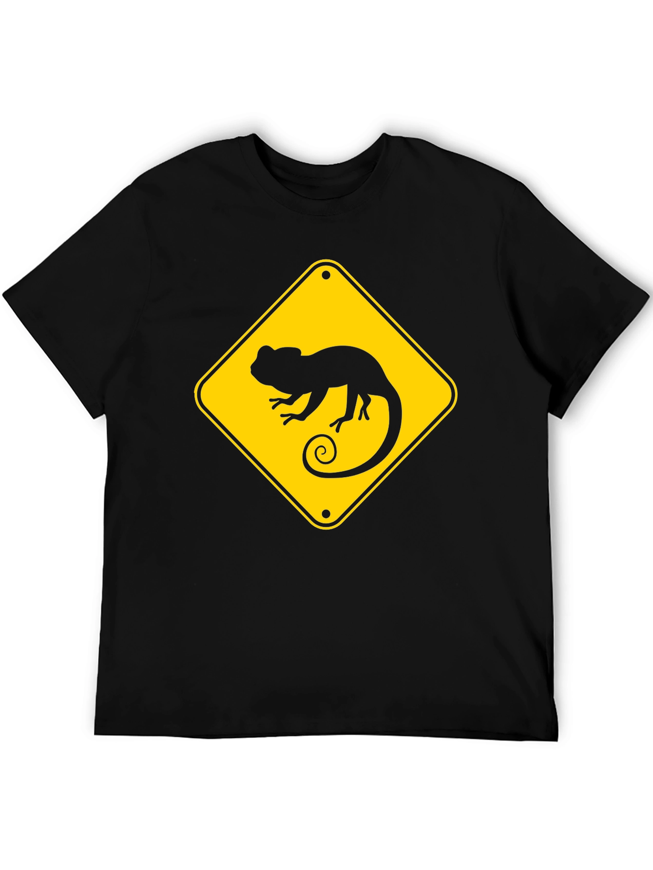 Chameleon Crossing T-Shirt - Black Crew Neck Tee