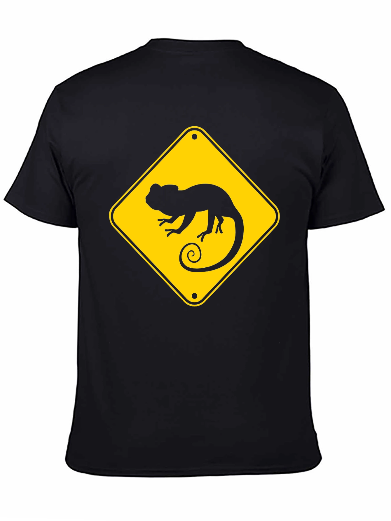 Chameleon Crossing T-Shirt - Black Crew Neck Tee