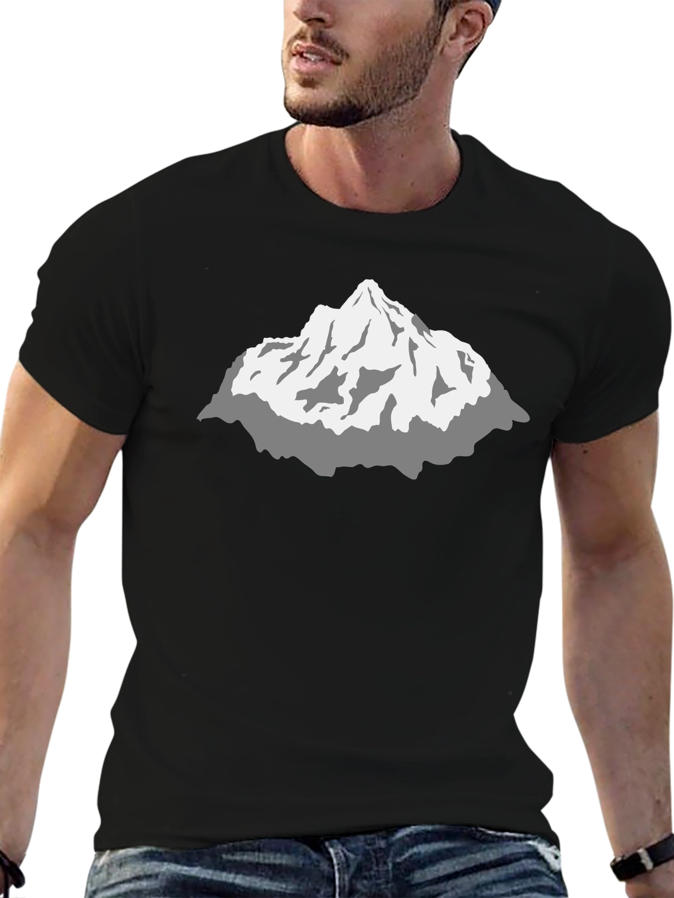 Mountain Graphic Black T-Shirt - Stylish Peak Design