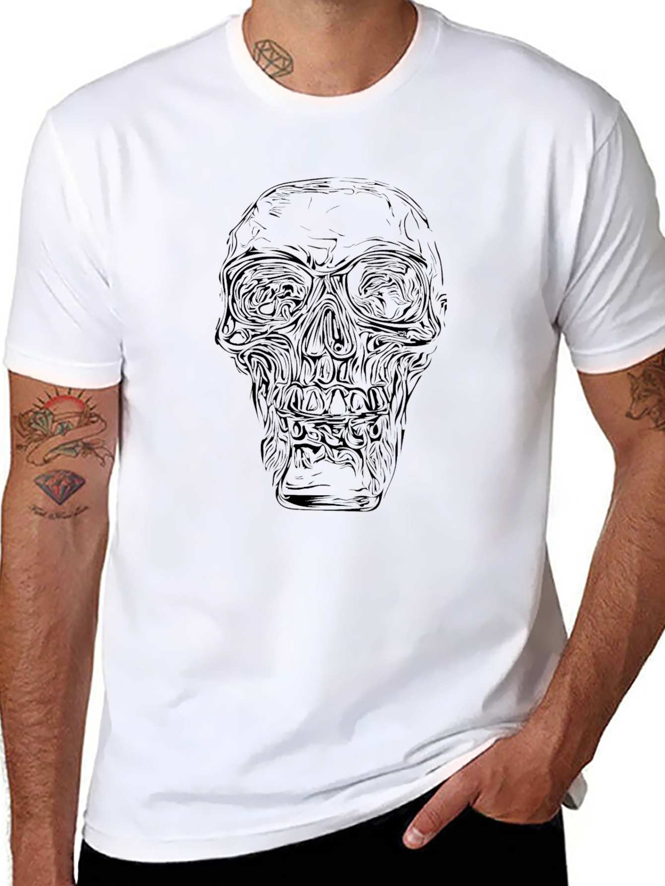 Skull Graphic T-Shirt - Mens Black Tee