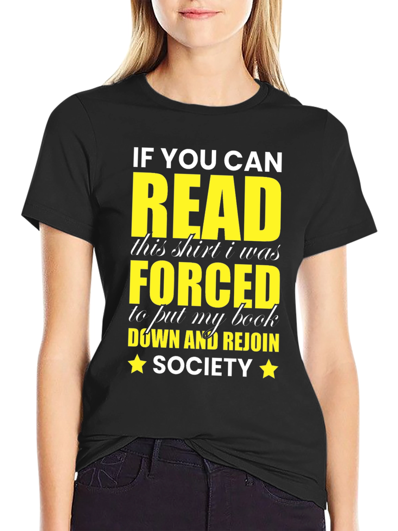 Funny Reading T-Shirt - Forced to Rejoin Society