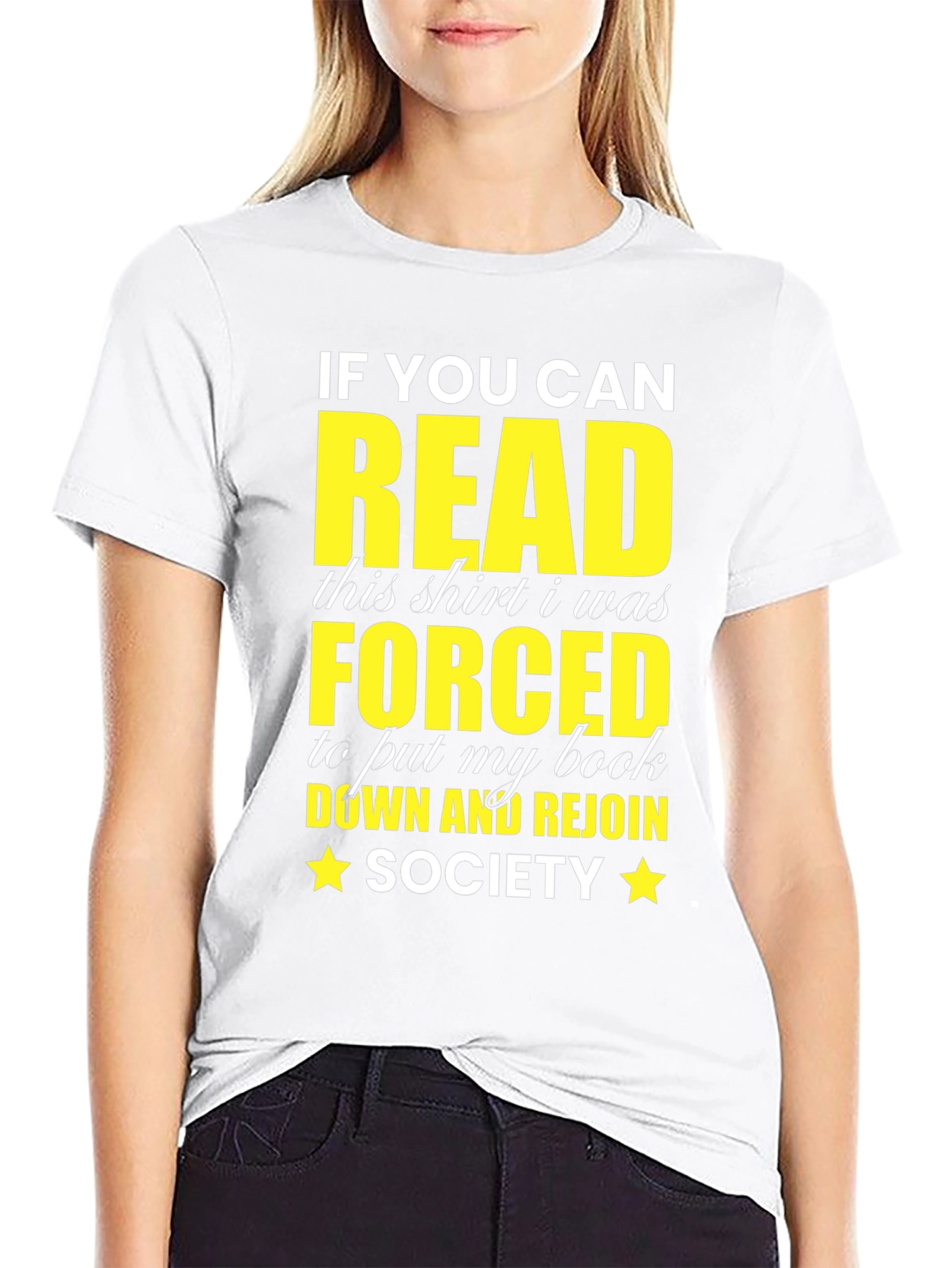 Funny Reading T-Shirt - Forced to Rejoin Society