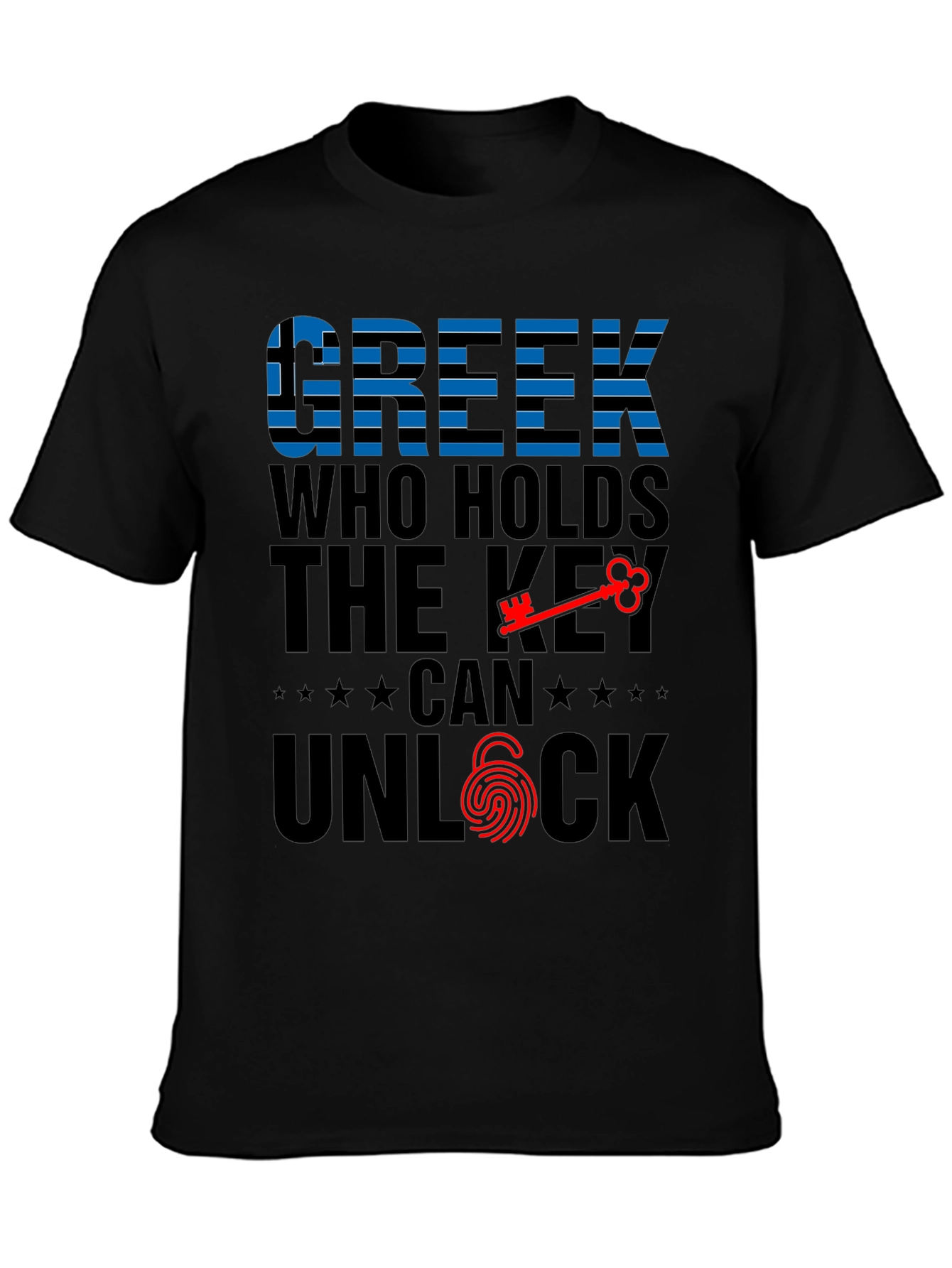 Greek Key Unlock Graphic T-Shirt