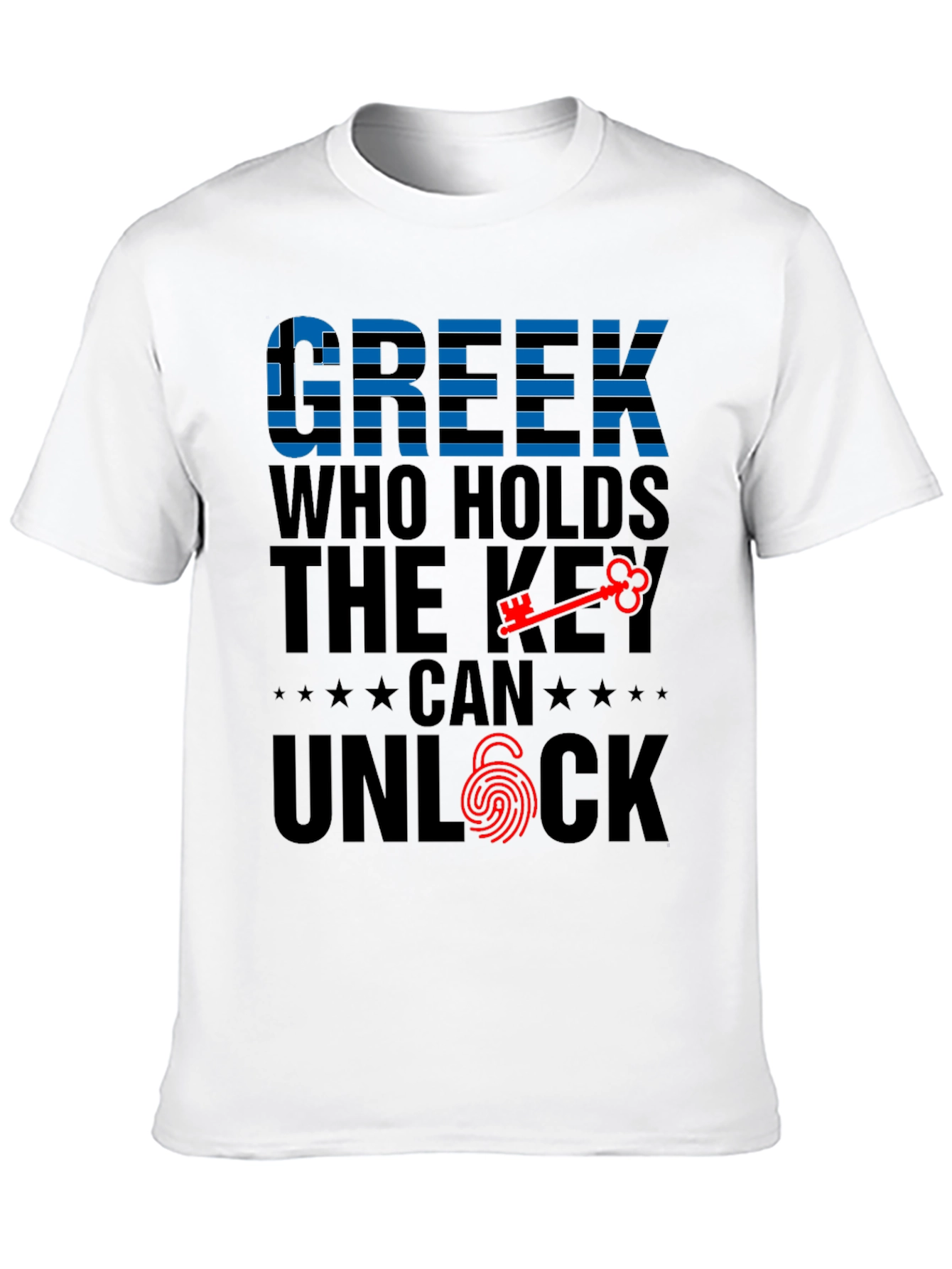 Greek Key Unlock Graphic T-Shirt