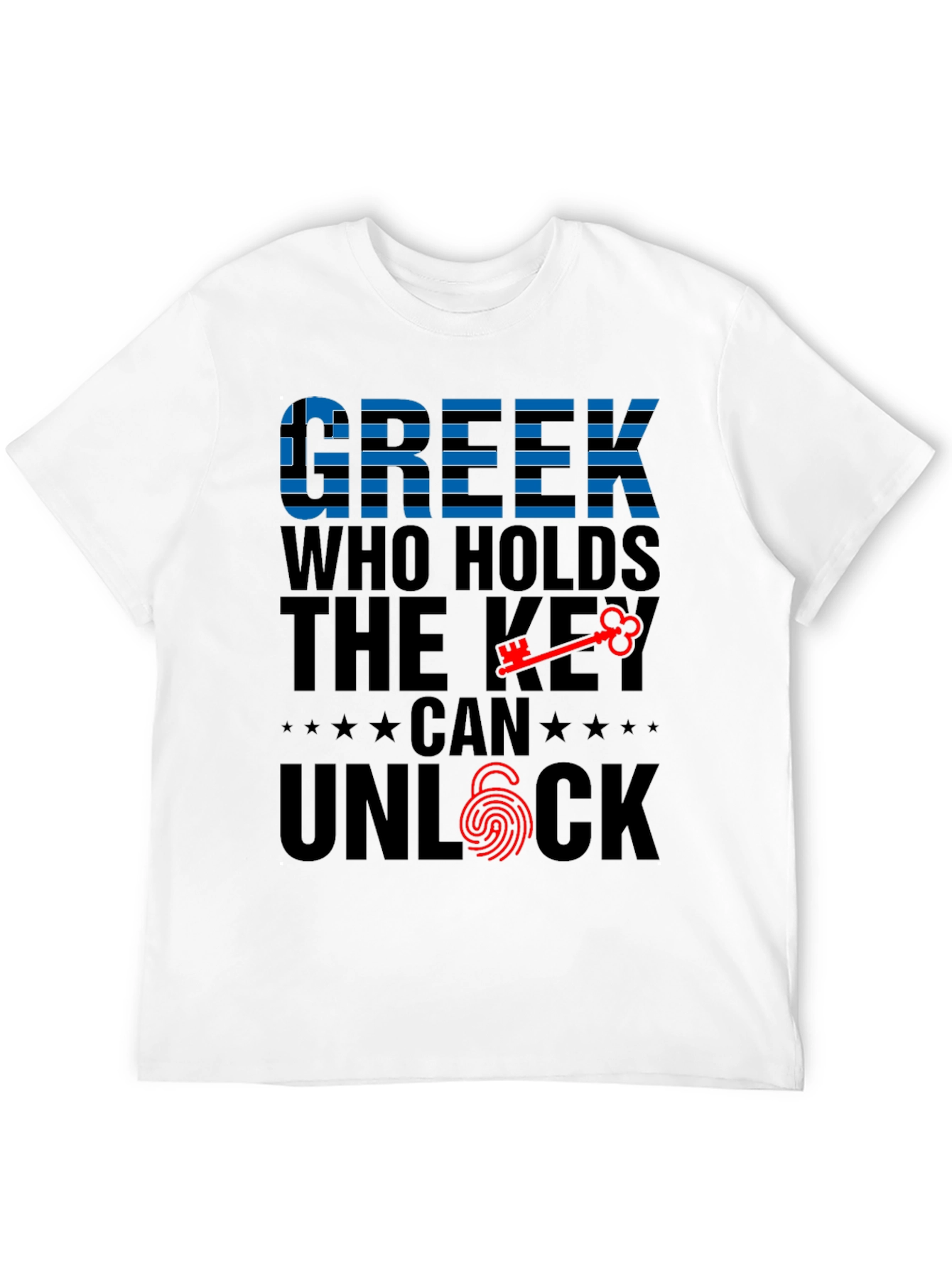Greek Key Unlock Graphic T-Shirt