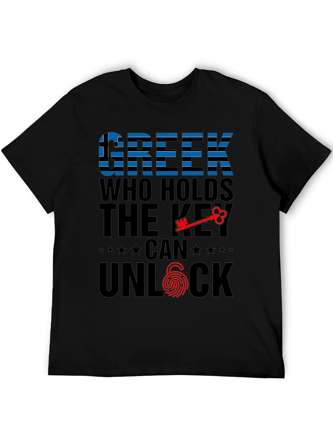 Greek Key Unlock Graphic T-Shirt