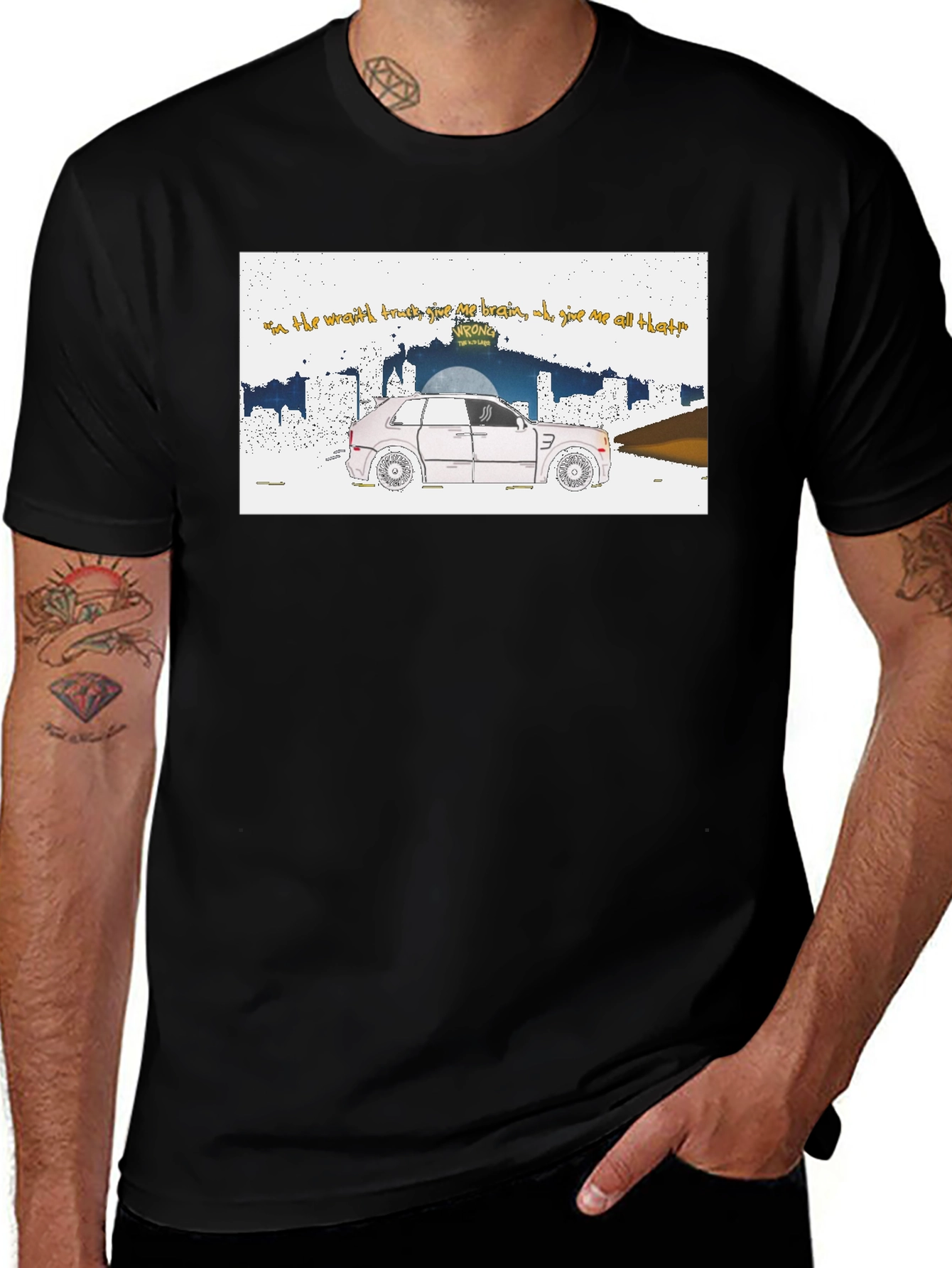 Trendy Graphic Tee - Car & Lyrics