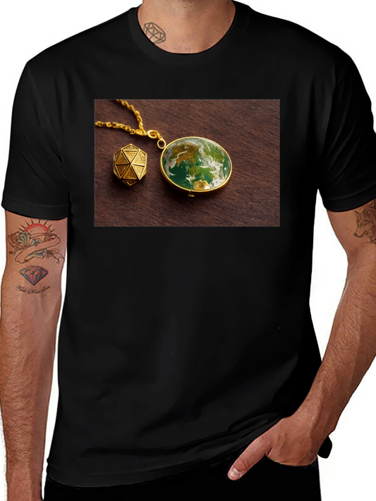 Earth Globe Pendant Graphic Tee - Unique Design!