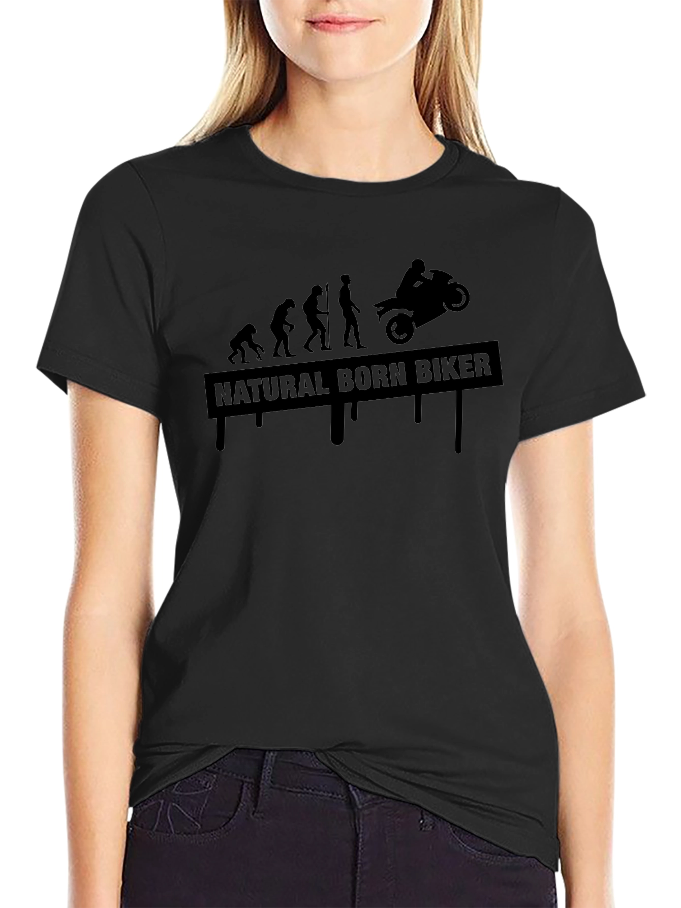Natural Born Biker Evolution T-Shirt - Black