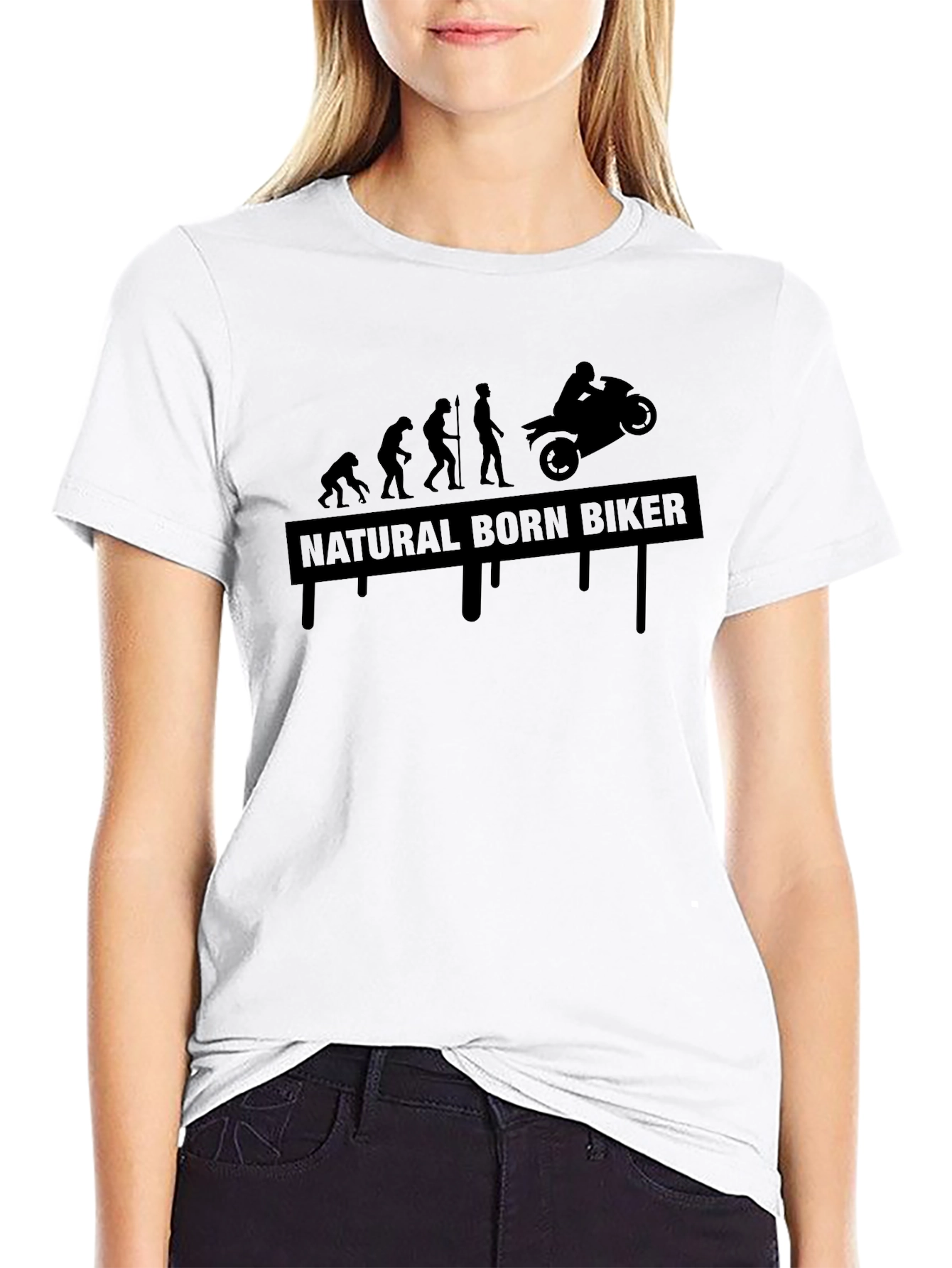Natural Born Biker Evolution T-Shirt - Black