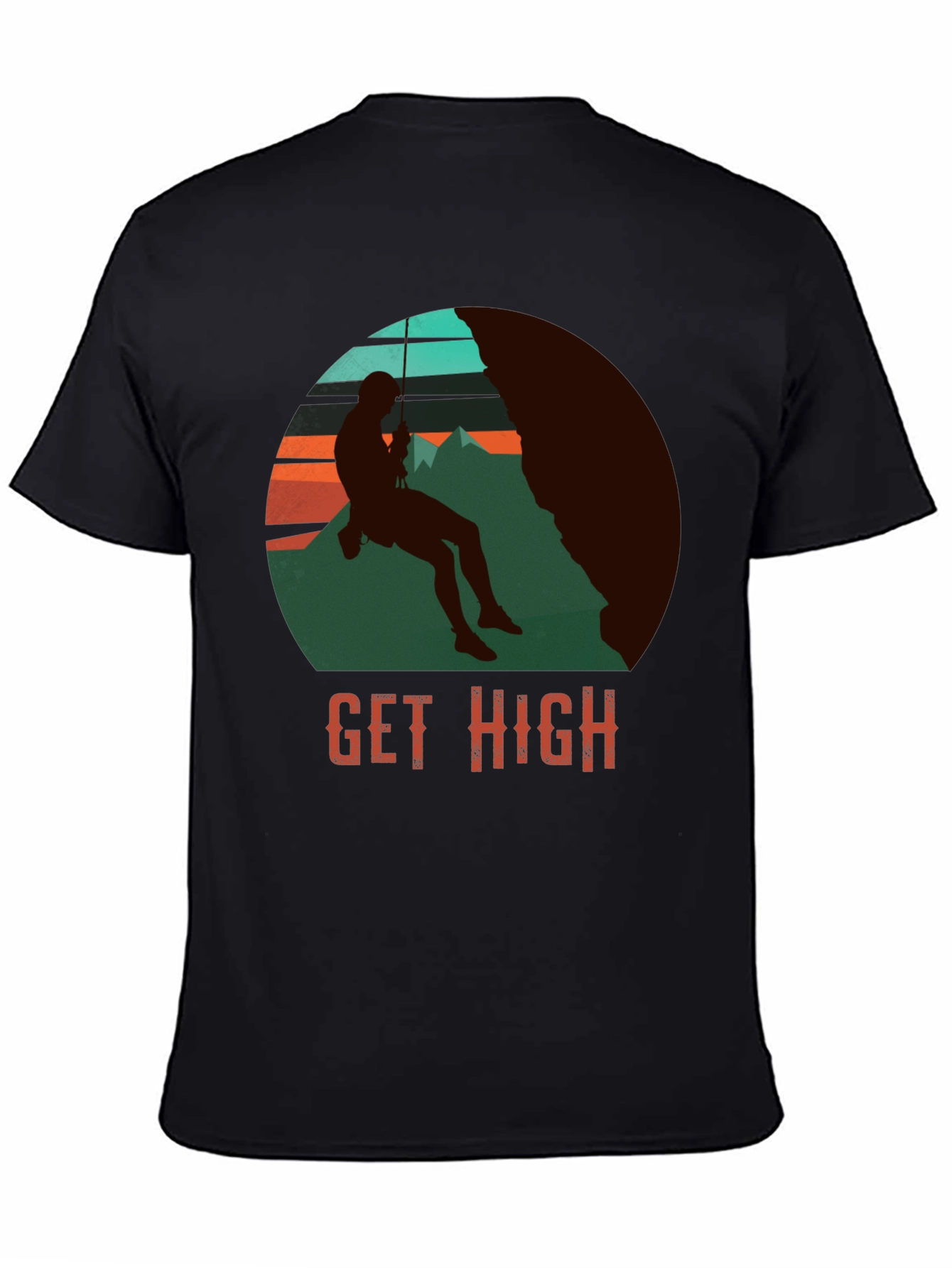 Get High Rock Climbing Graphic T-Shirt