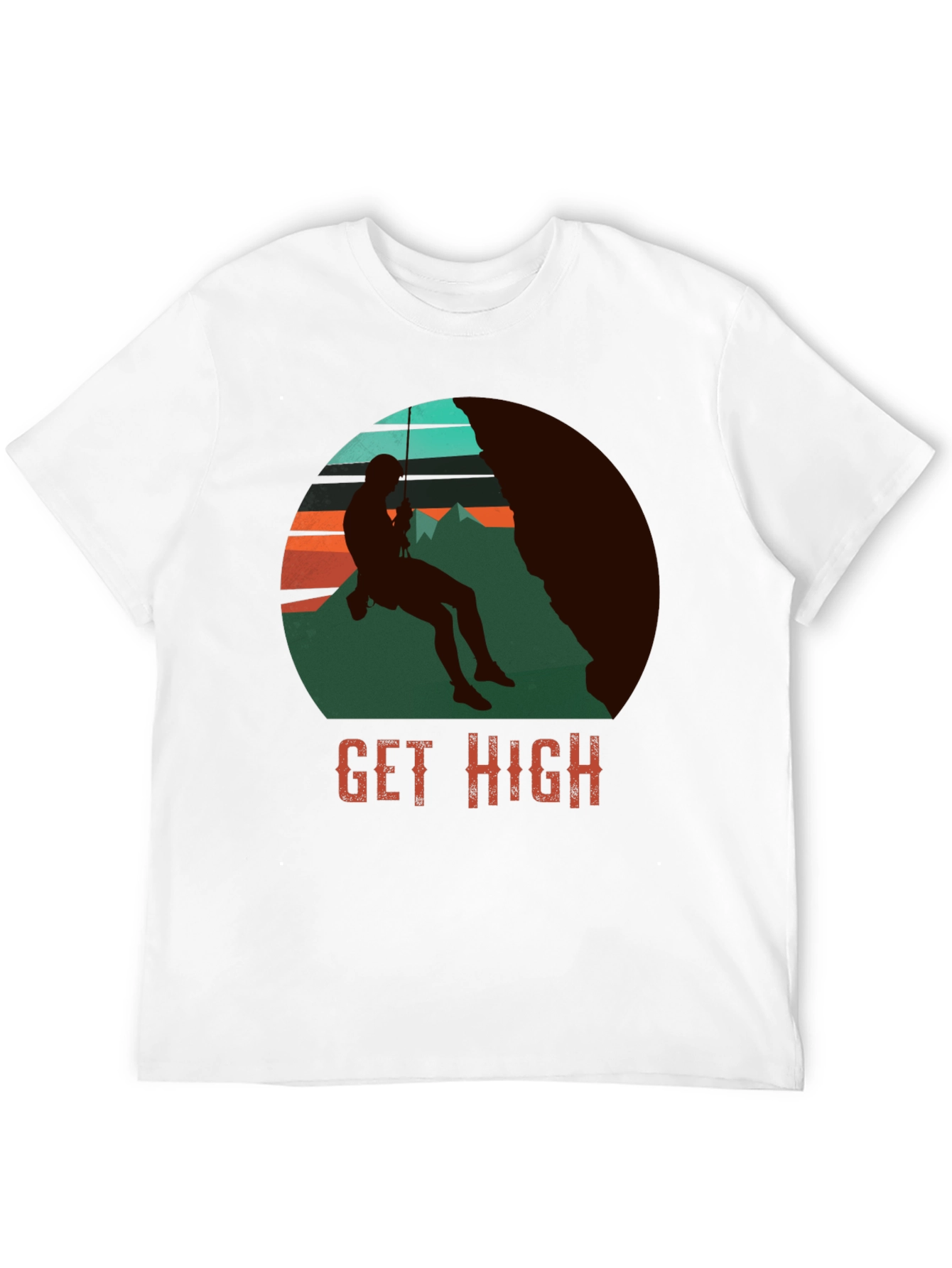 Get High Rock Climbing Graphic T-Shirt
