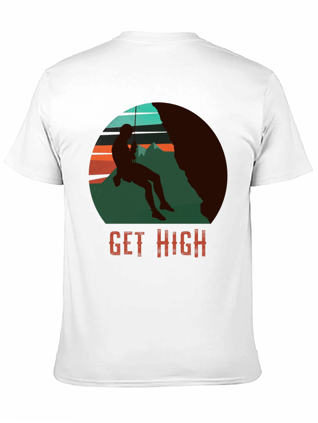 Get High Rock Climbing Graphic T-Shirt