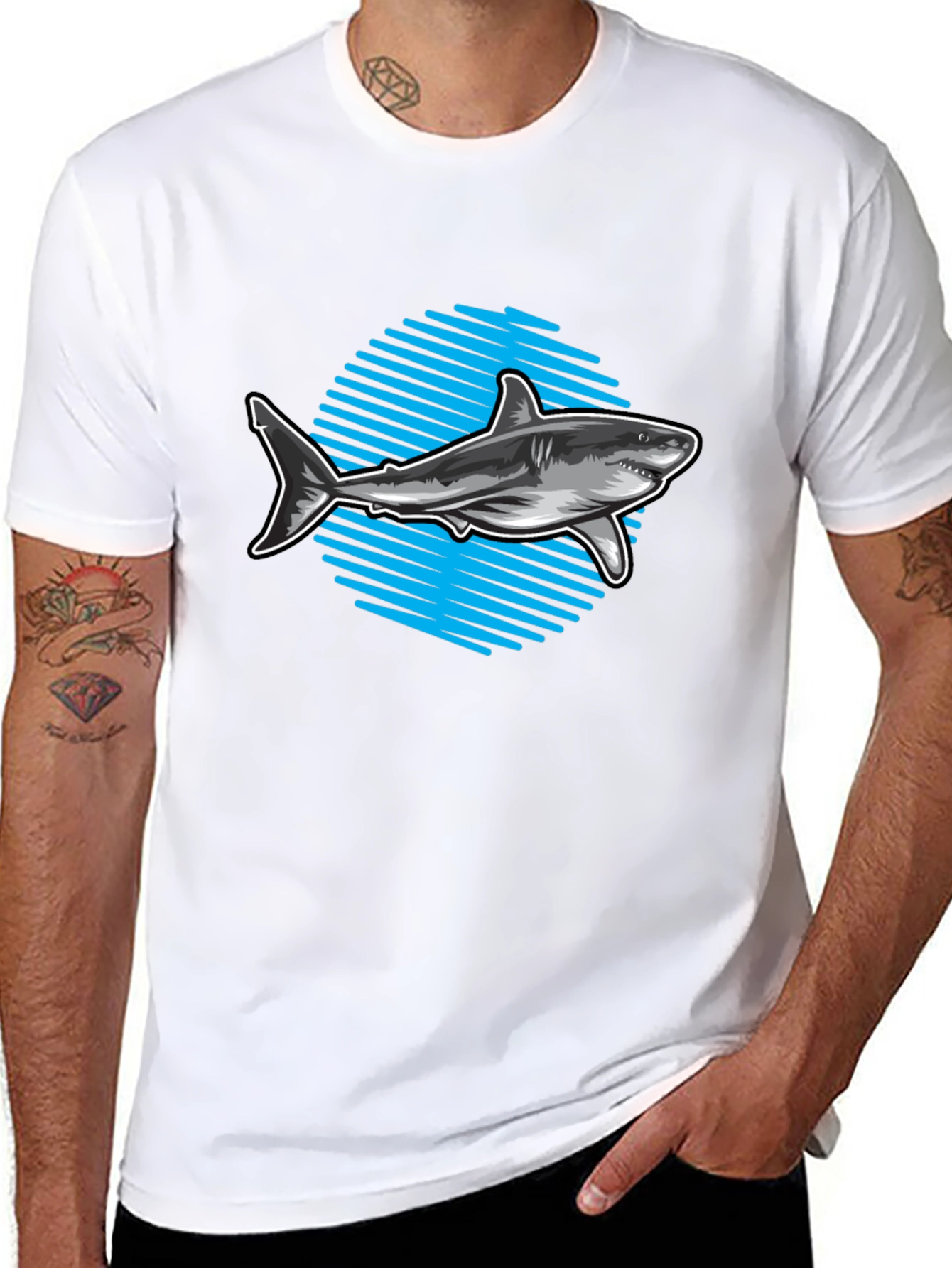 Shark Graphic Tee - Mens Black T-Shirt