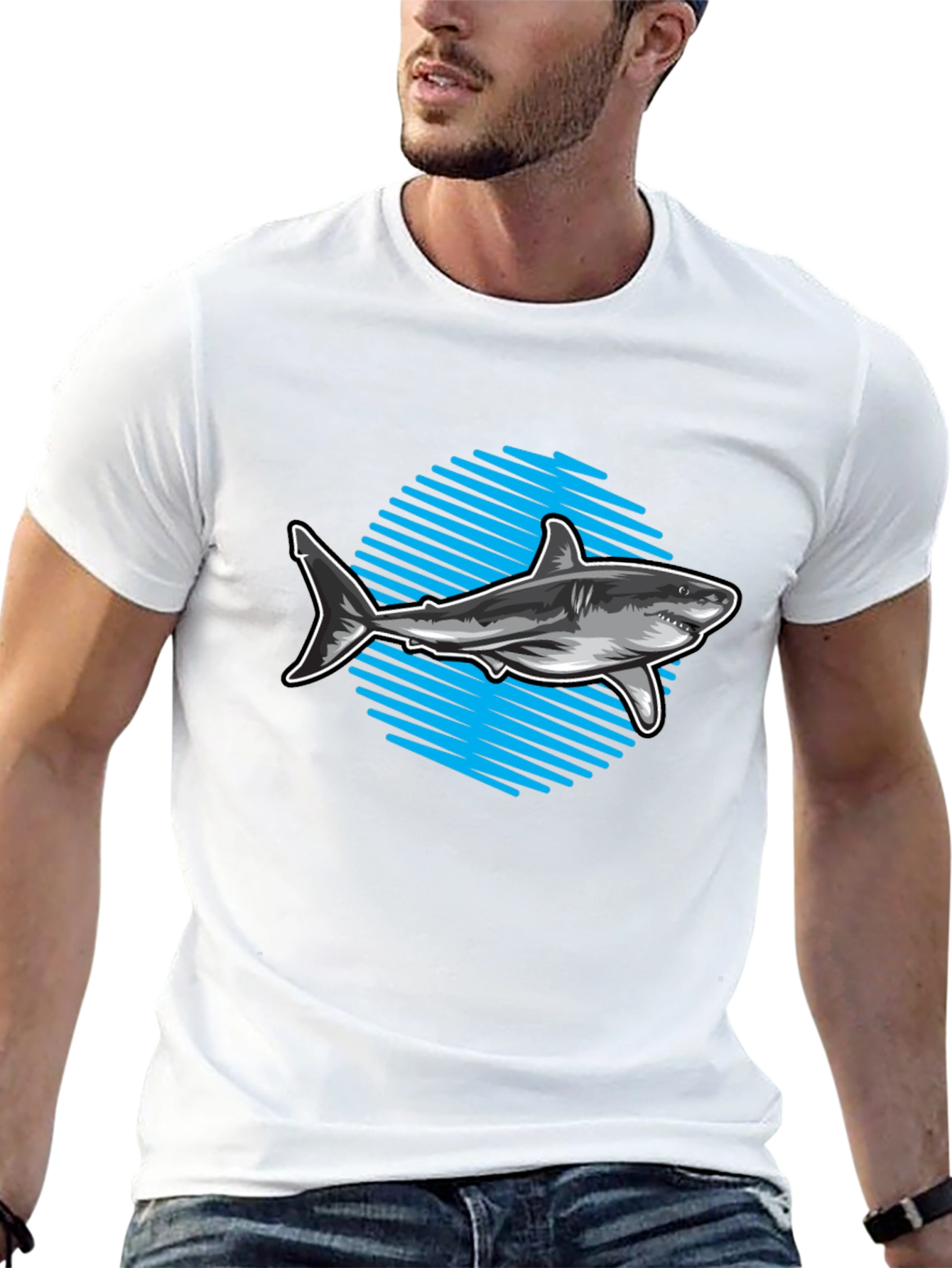 Shark Graphic Tee - Mens Black T-Shirt