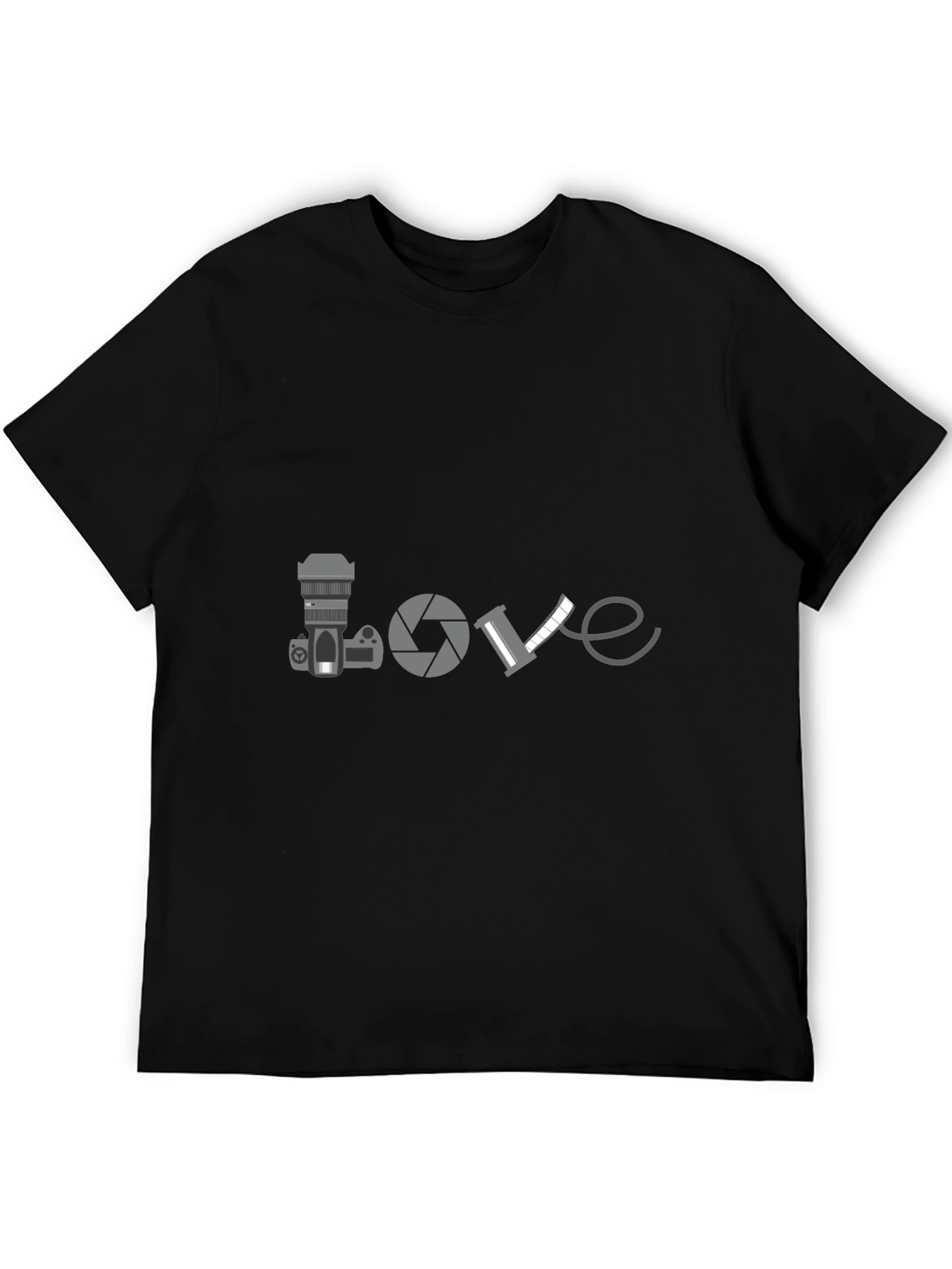 Photographer Love T-Shirt - Black Crew Neck Tee