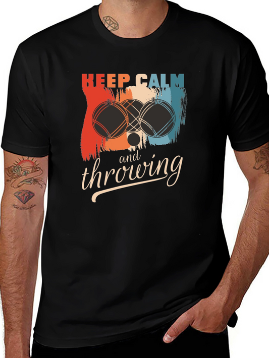 Keep Calm & Throwing T-Shirt - Bocce Ball Graphic Tee