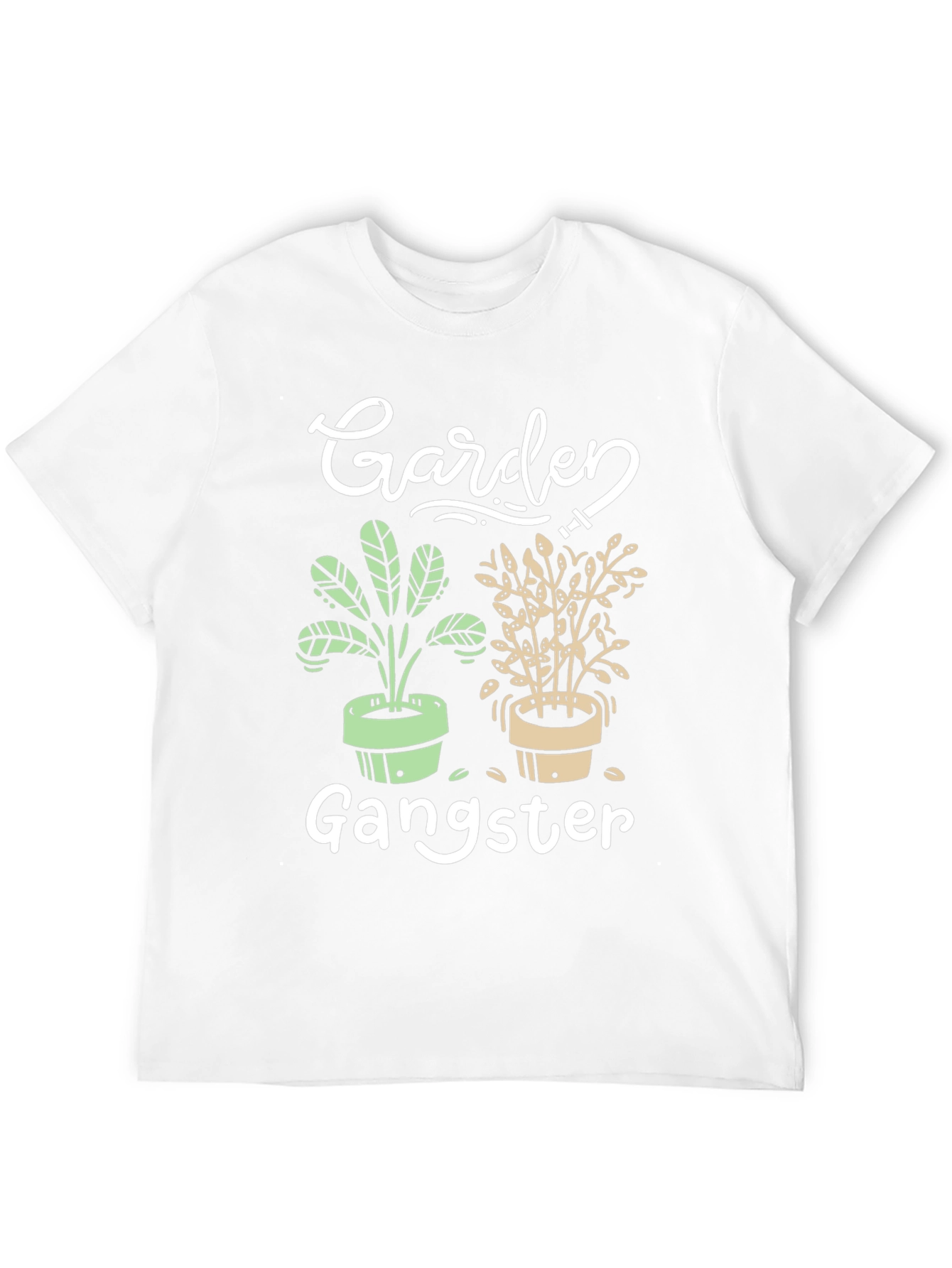 Garden Gangster Graphic Tee - Black Cotton T-Shirt