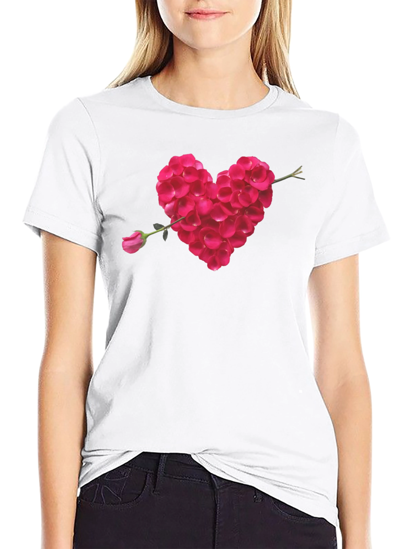 Heart Rose Petal Arrow T-Shirt