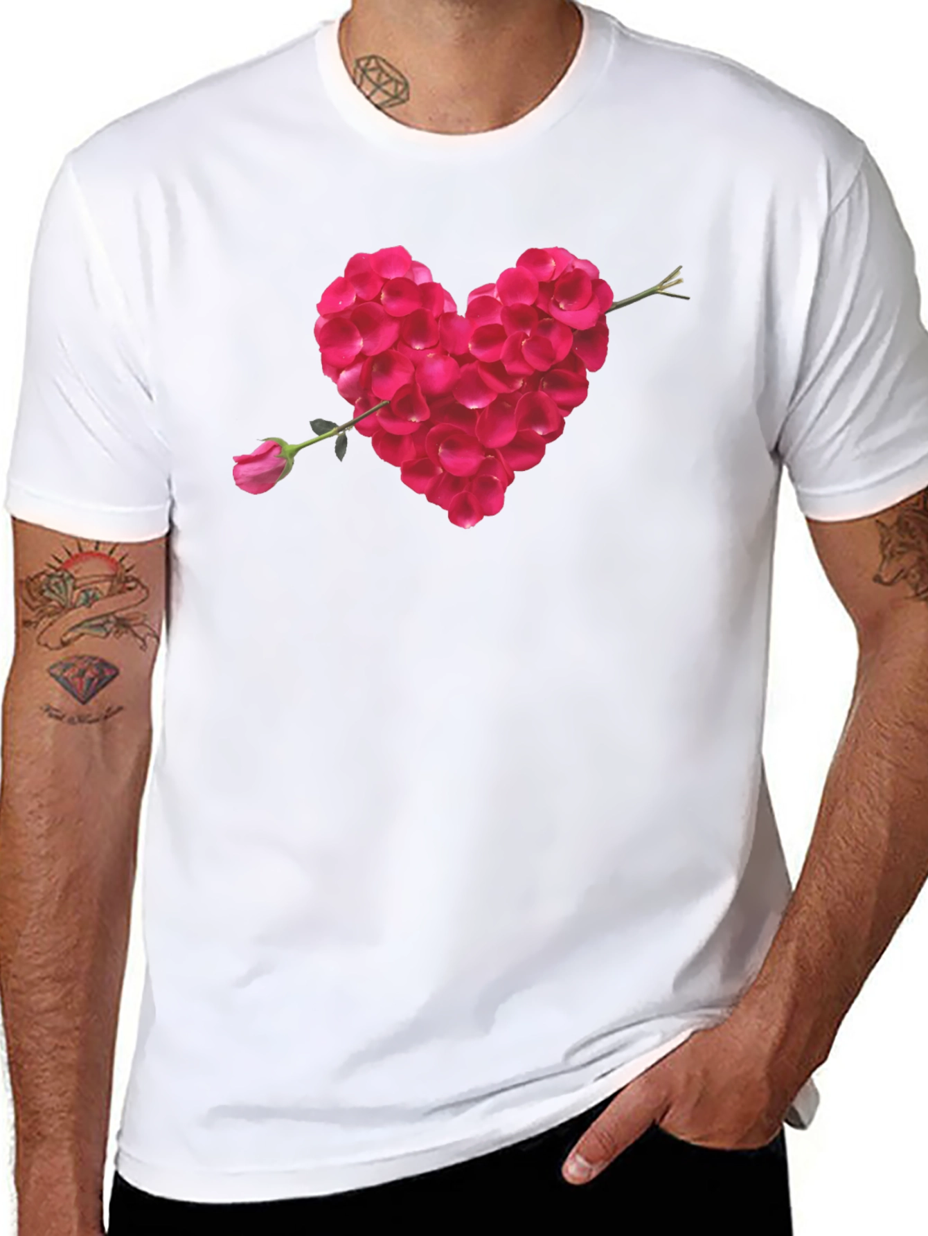Heart Rose Petal Arrow T-Shirt
