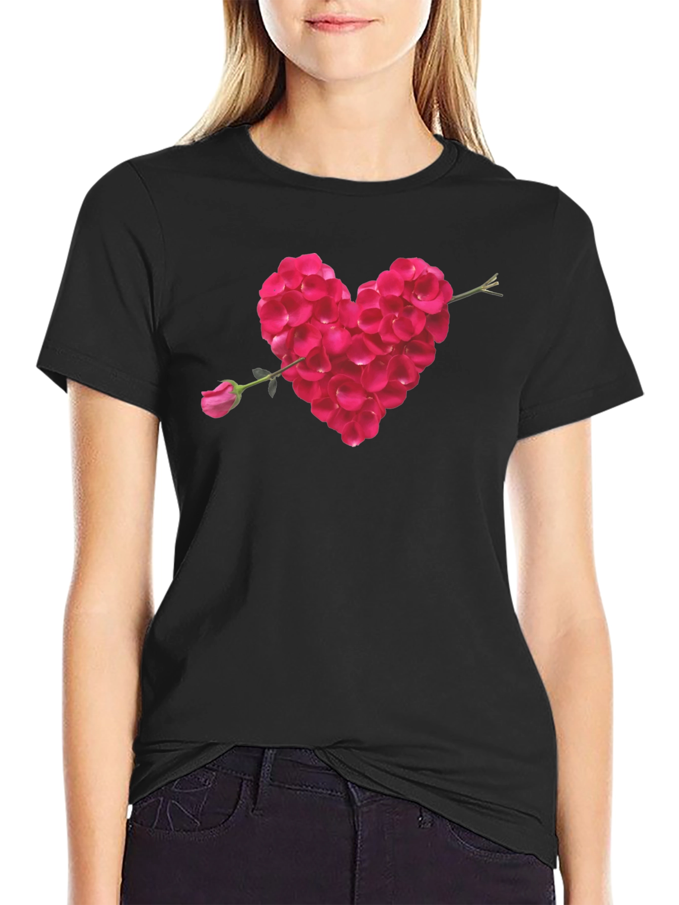 Heart Rose Petal Arrow T-Shirt