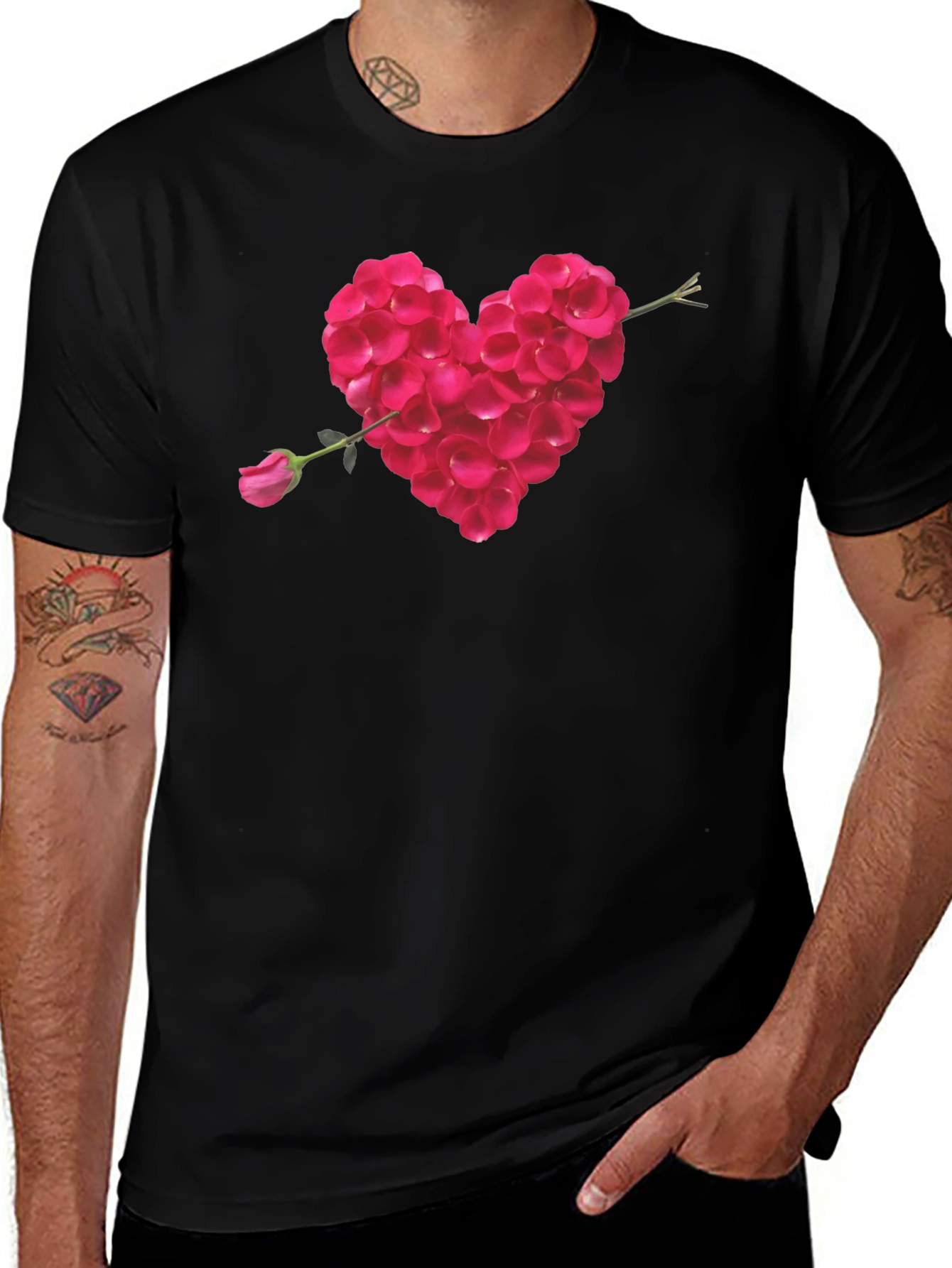 Heart Rose Petal Arrow T-Shirt