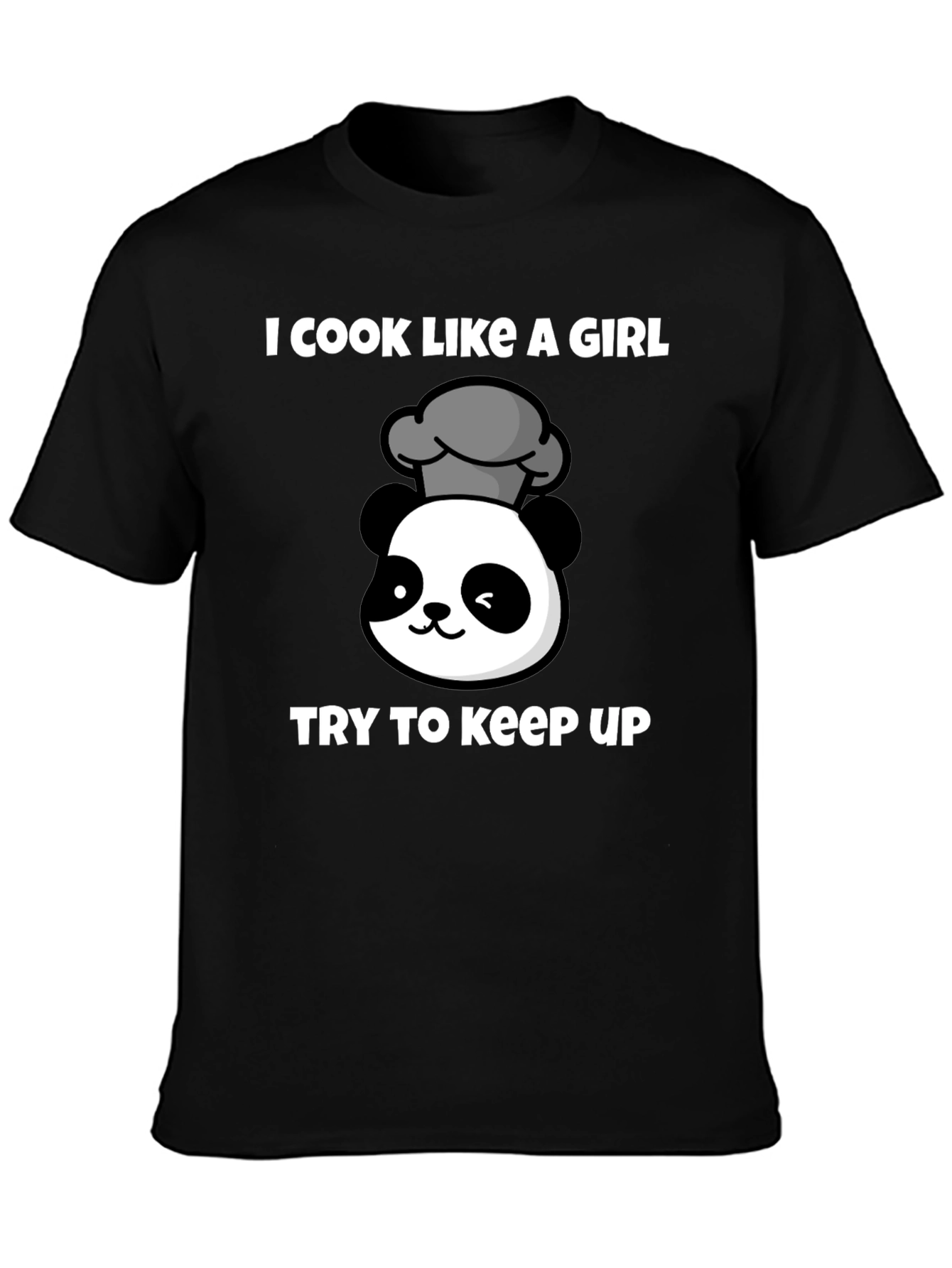 Cook Like A Girl Panda Chef T-Shirt