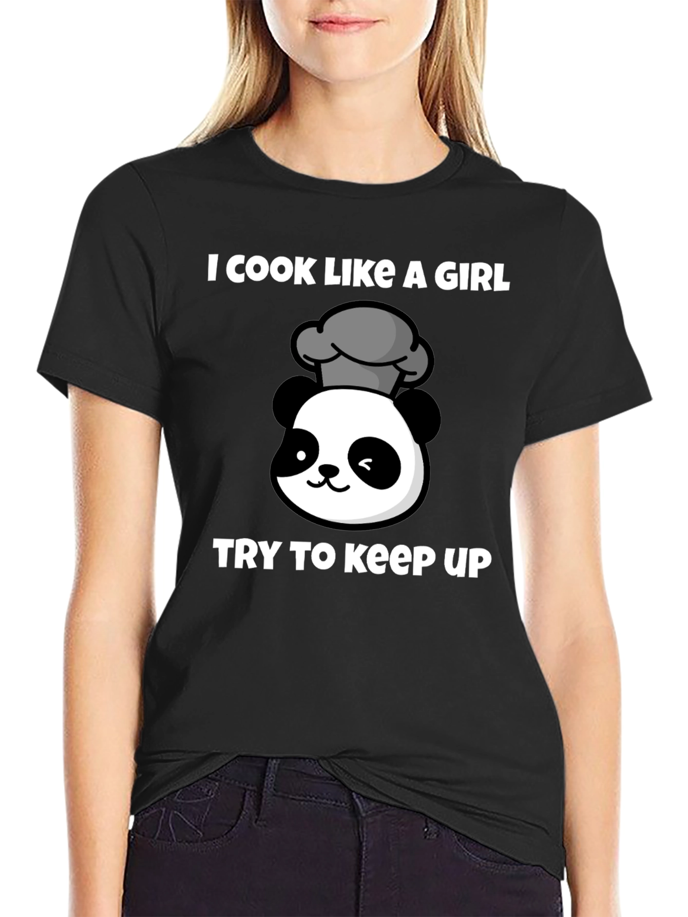 Cook Like A Girl Panda Chef T-Shirt
