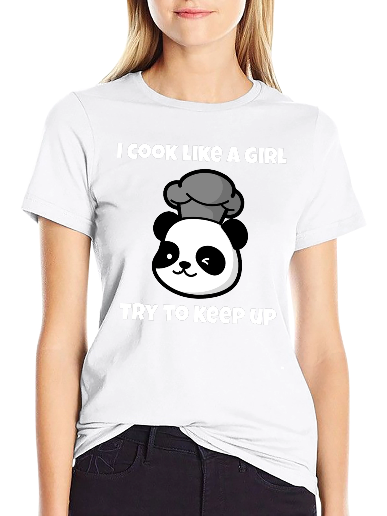 Cook Like A Girl Panda Chef T-Shirt