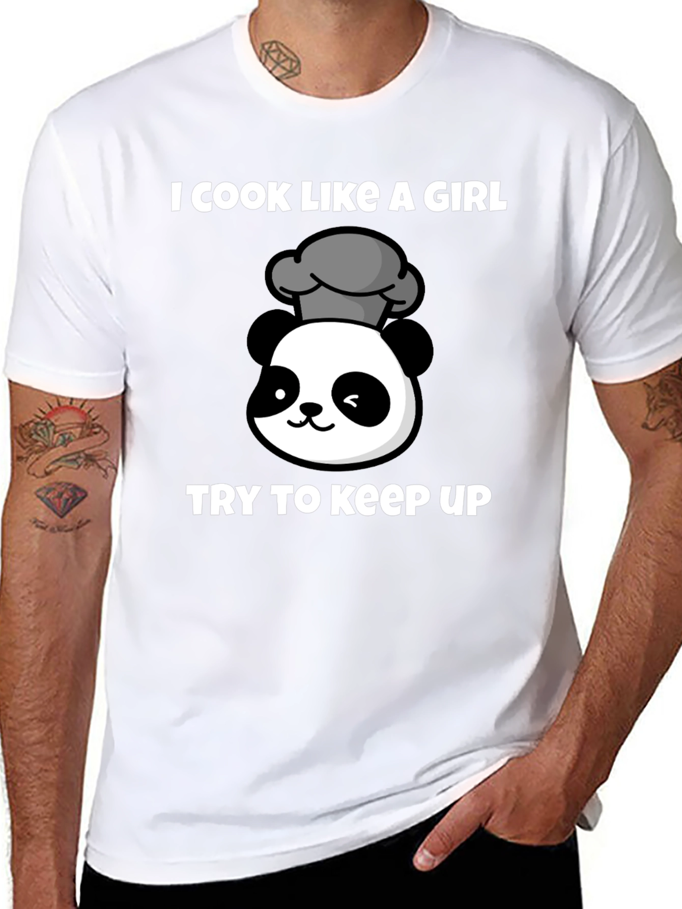 Cook Like A Girl Panda Chef T-Shirt