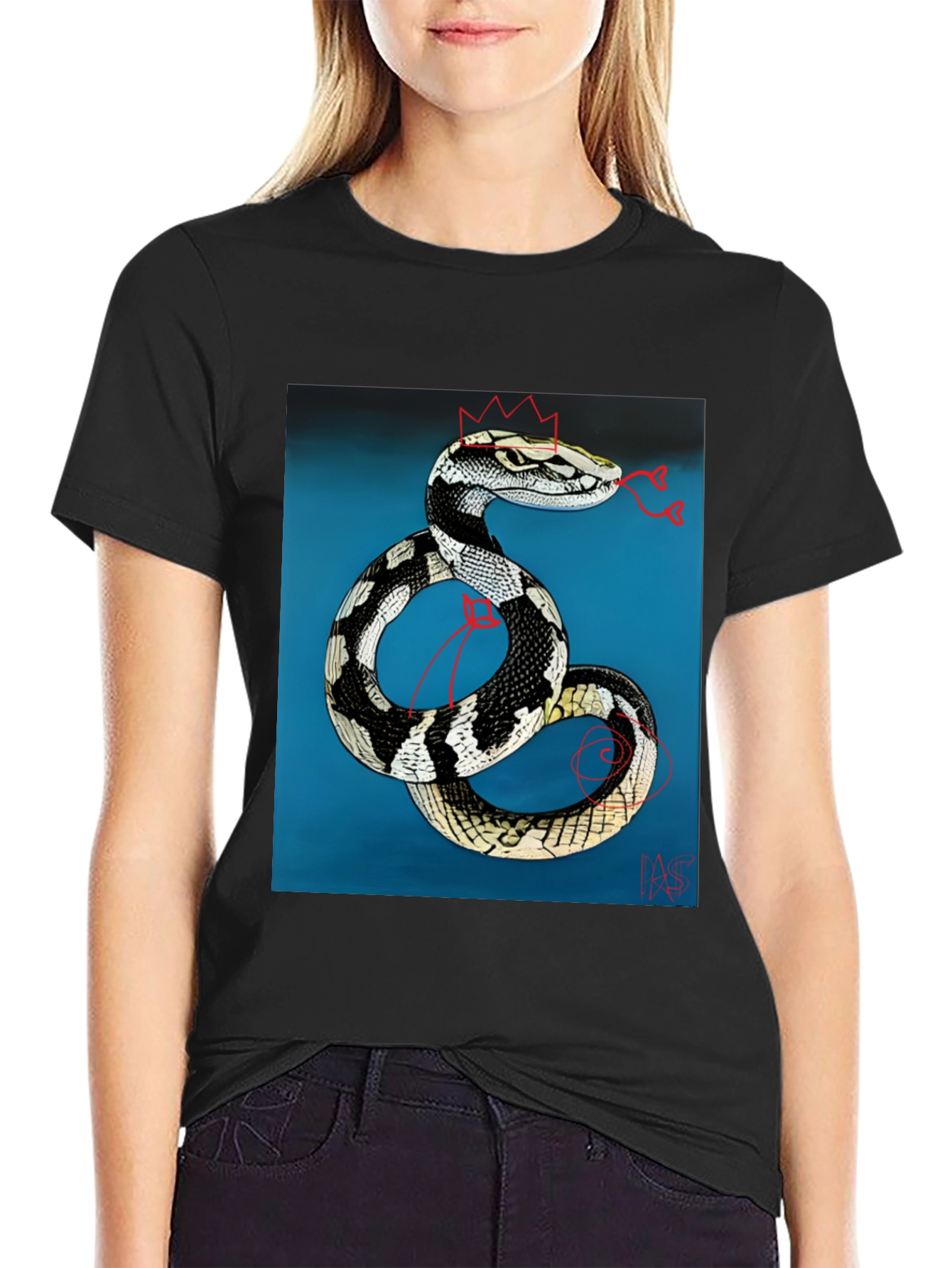 Snake King T-Shirt - Black Graphic Tee