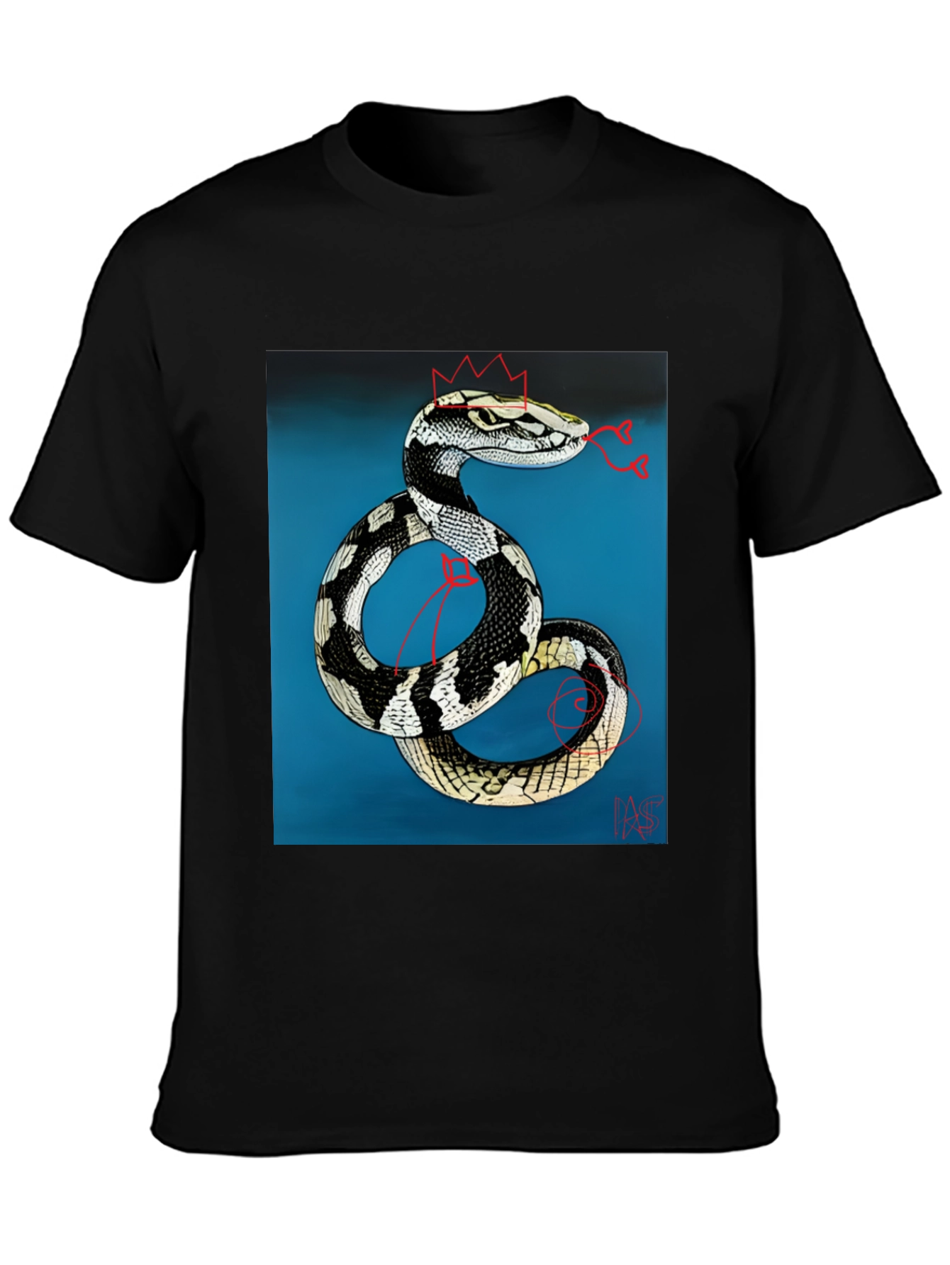 Snake King T-Shirt - Black Graphic Tee