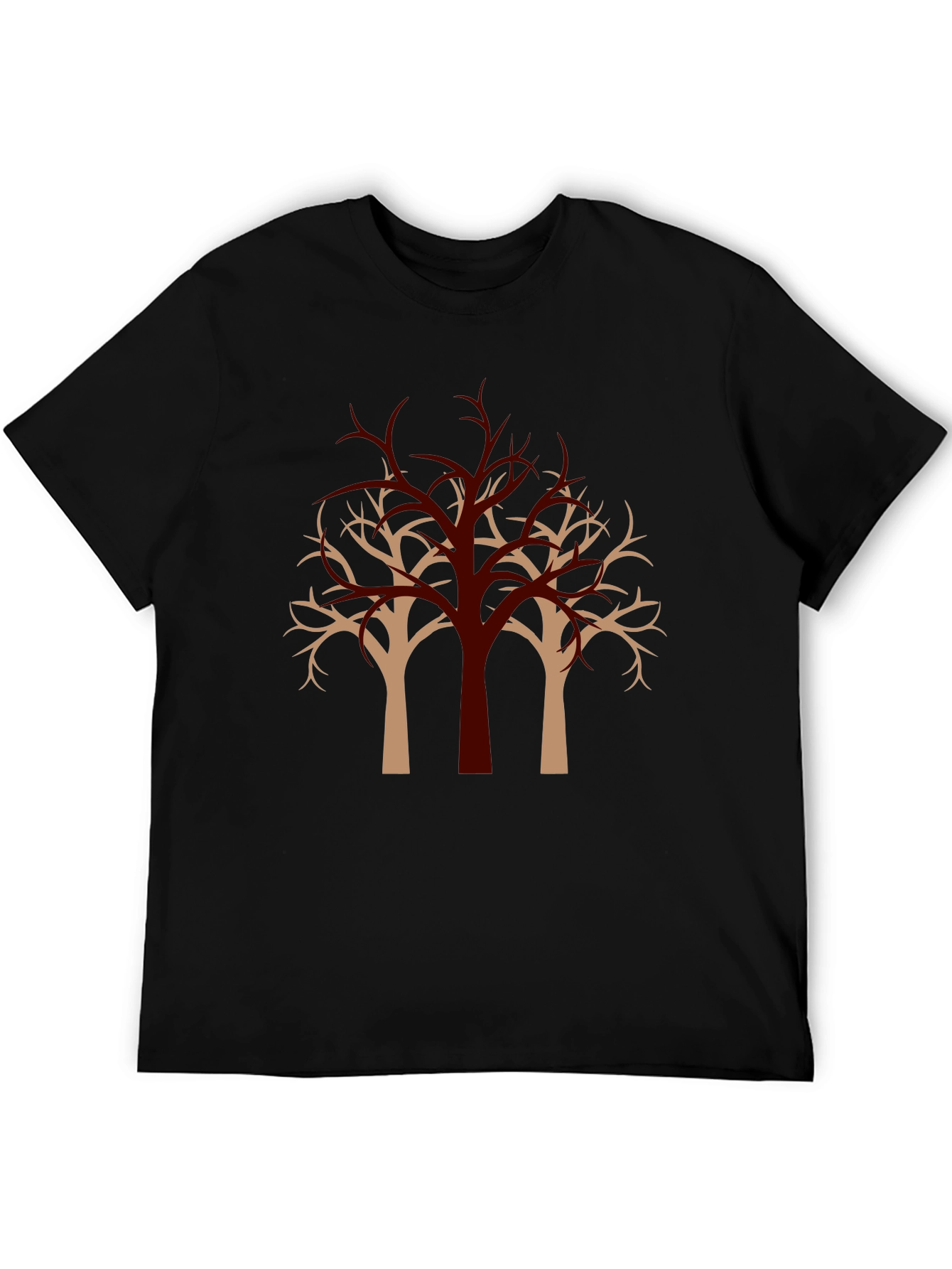 Modern Tree Graphic Black T-Shirt