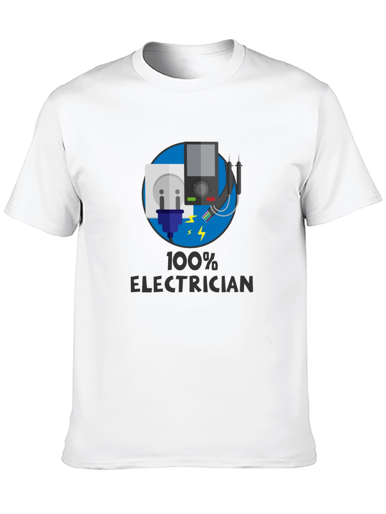 100% Electrician Black T-Shirt