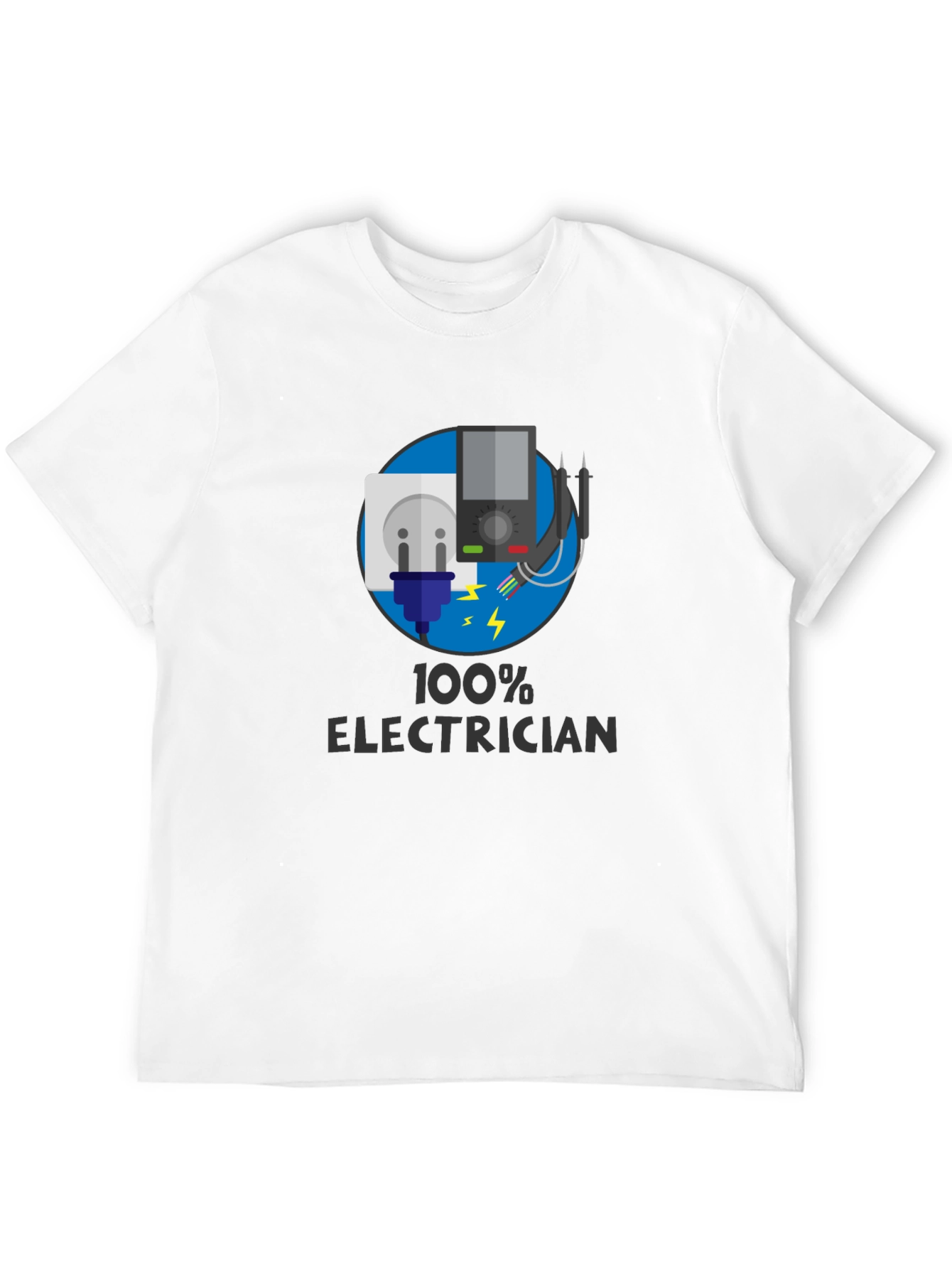 100% Electrician Black T-Shirt
