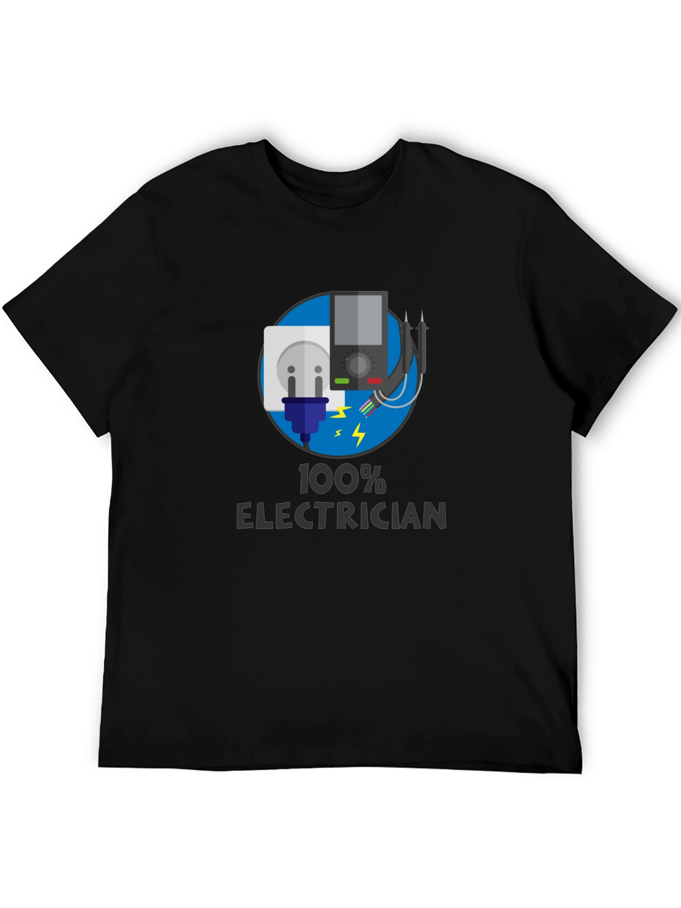 100% Electrician Black T-Shirt