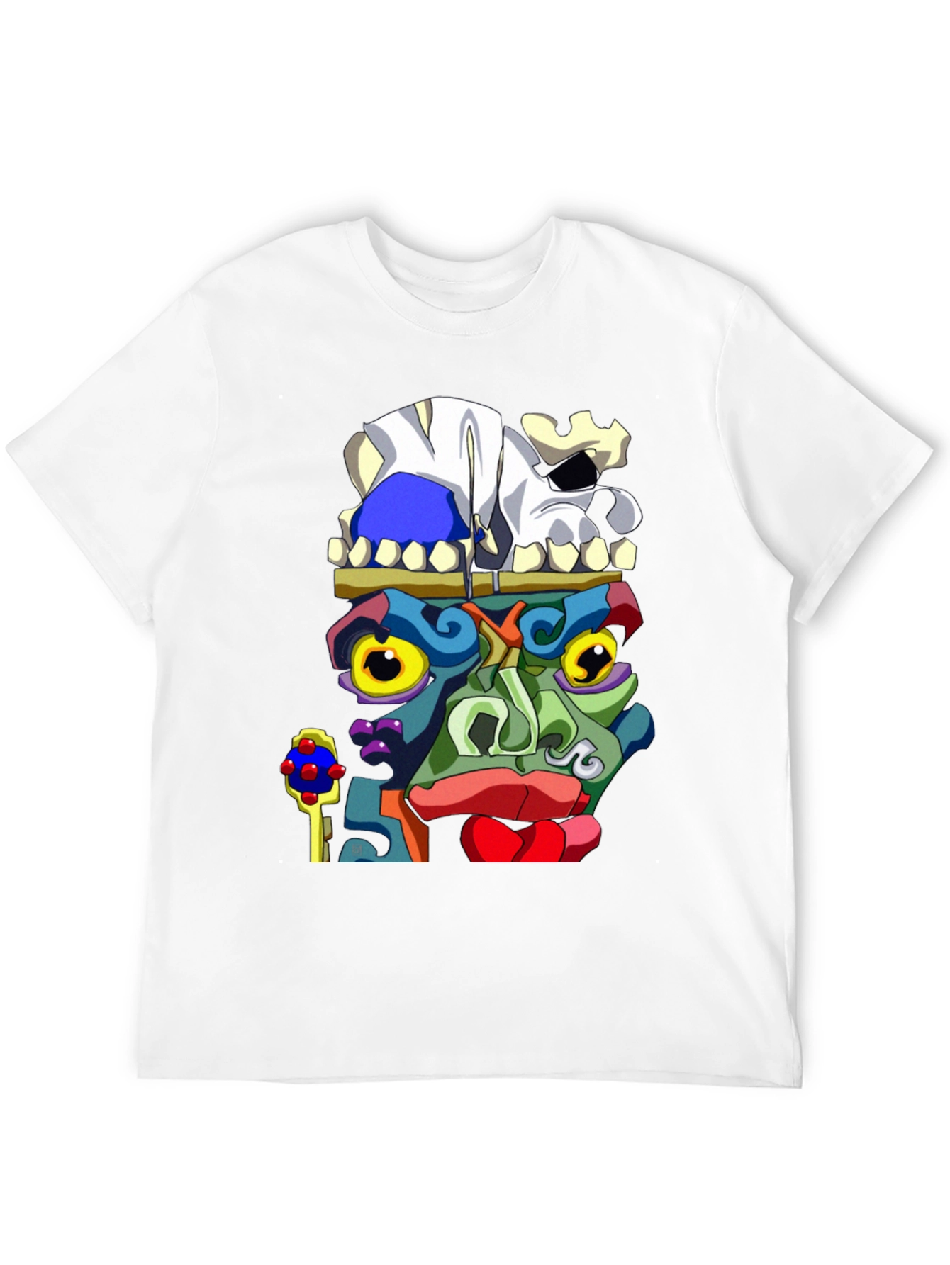 Abstract Face Graphic Black T-Shirt