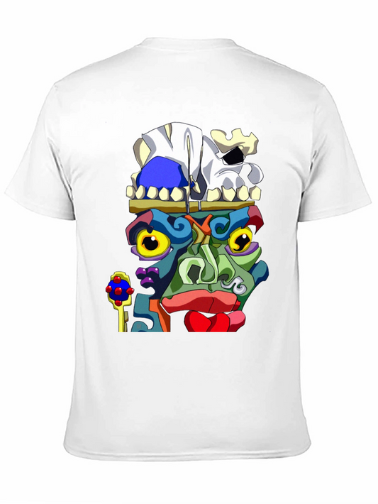 Abstract Face Graphic Black T-Shirt