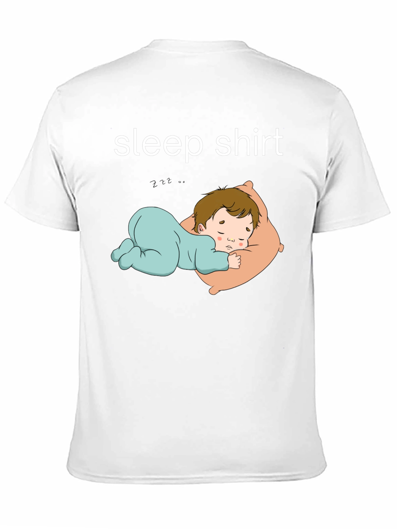 Sleep Shirt - Black Tee with Sleeping Baby Design