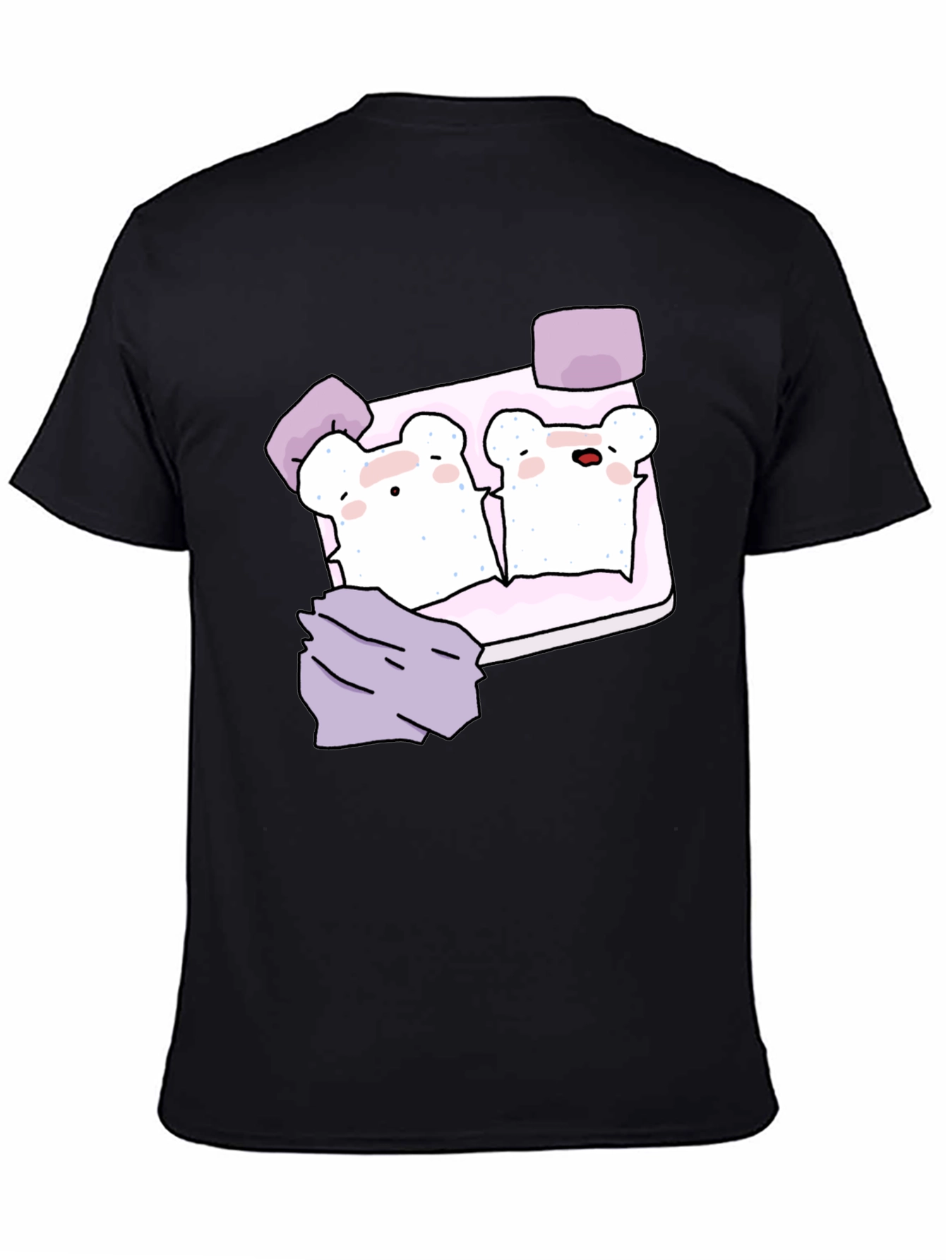 Cute Toast Bed T-Shirt - Sleepy Bears Graphic Tee