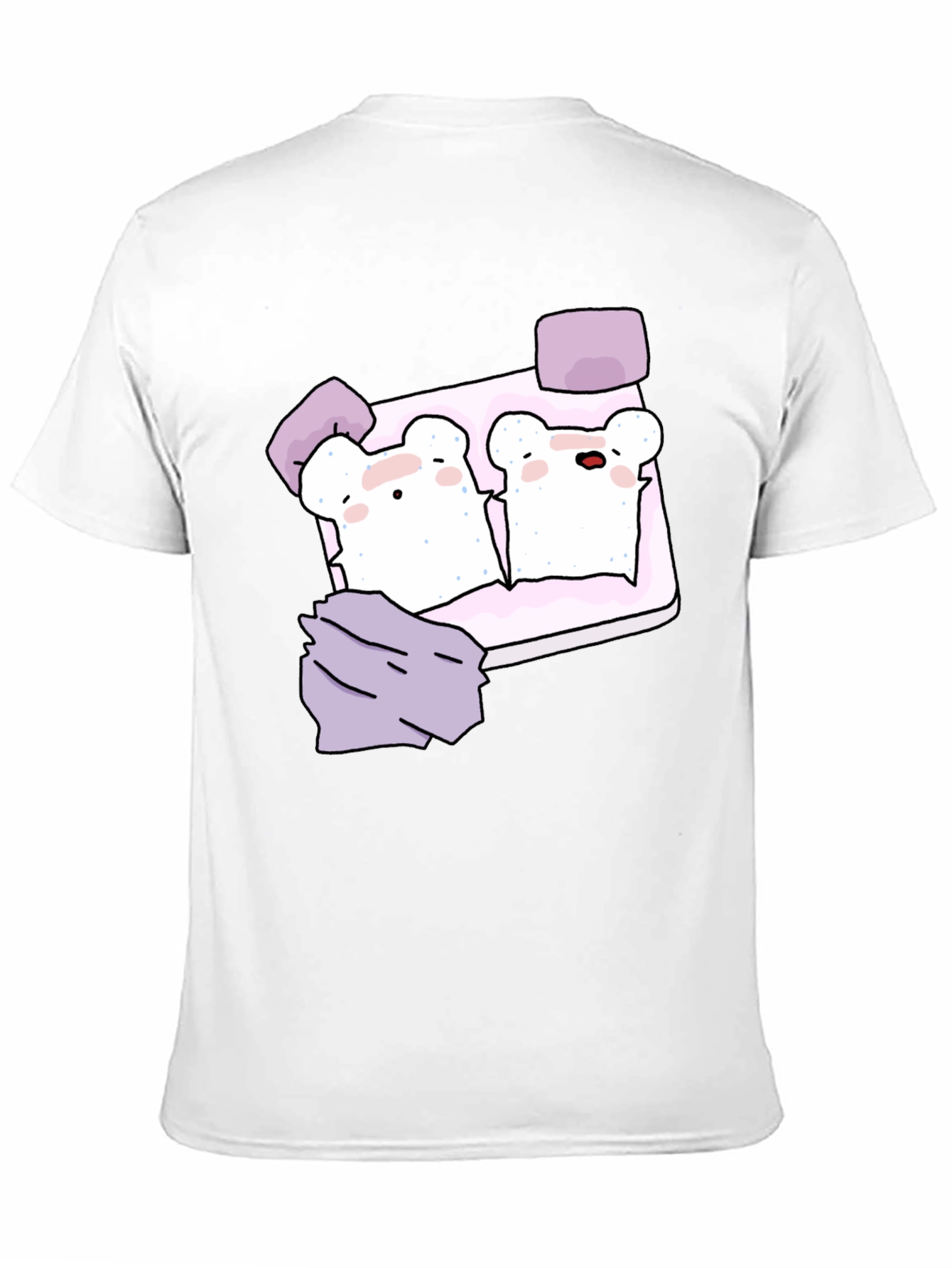 Cute Toast Bed T-Shirt - Sleepy Bears Graphic Tee
