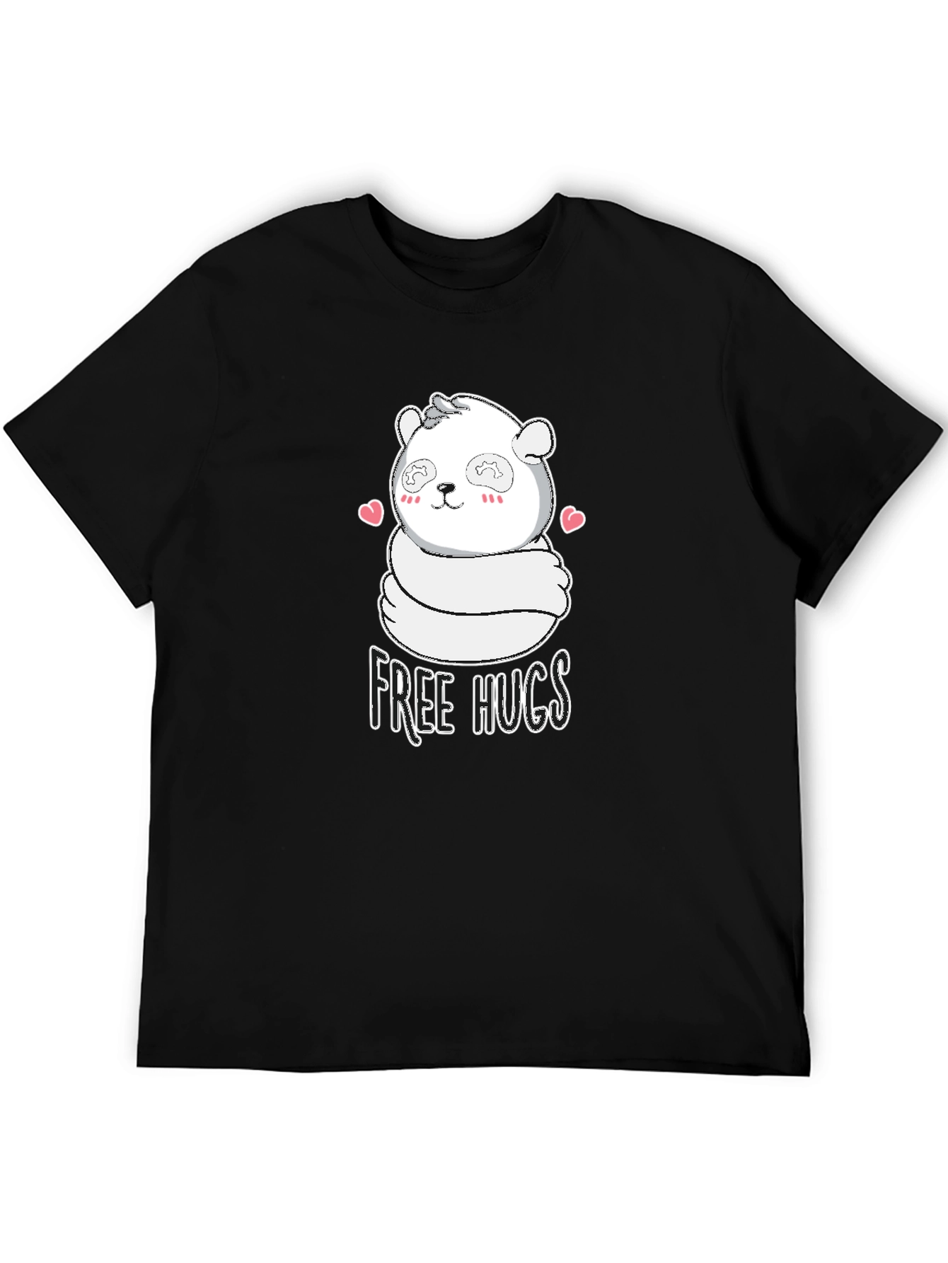 Cute Panda Free Hugs Graphic T-Shirt