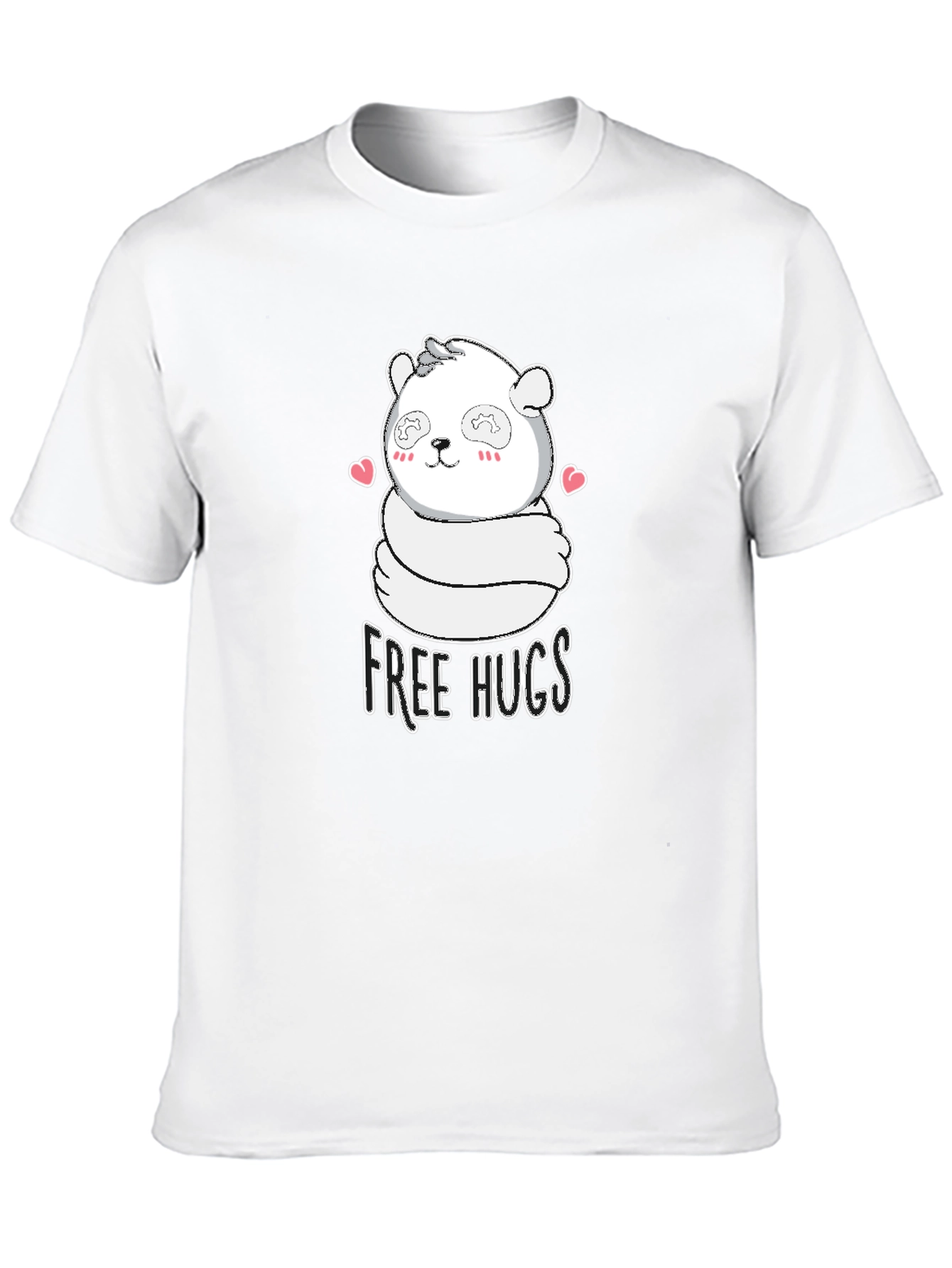 Cute Panda Free Hugs Graphic T-Shirt