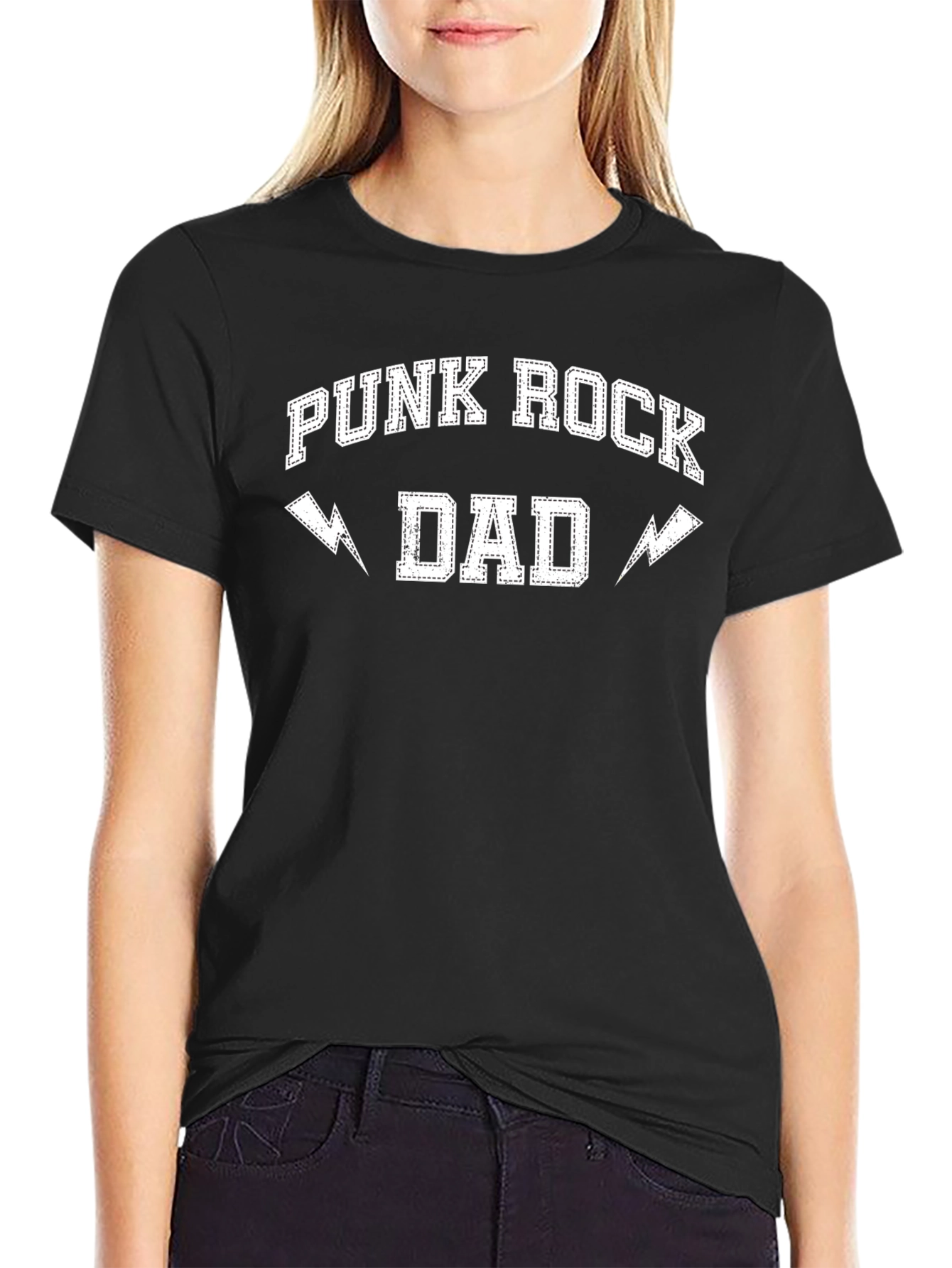 Punk Rock Dad Graphic Tee - Black Cotton T-Shirt