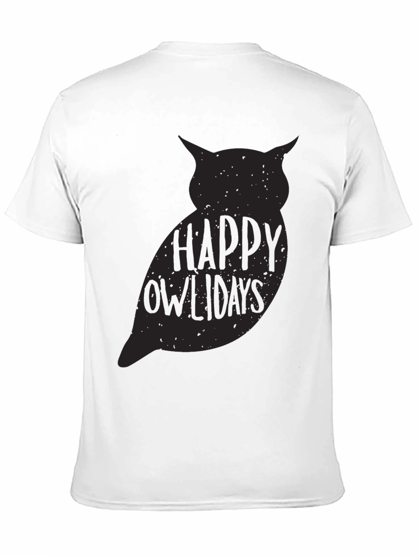 Happy Owlydays Graphic Print Crew Neck T-Shirt