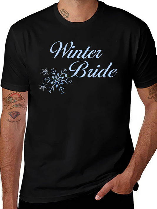 Winter Bride Tee - Black Cotton Wedding T-Shirt