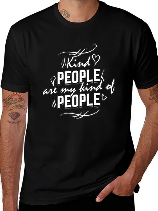 Kind People Graphic T-Shirt - Black Crew Neck