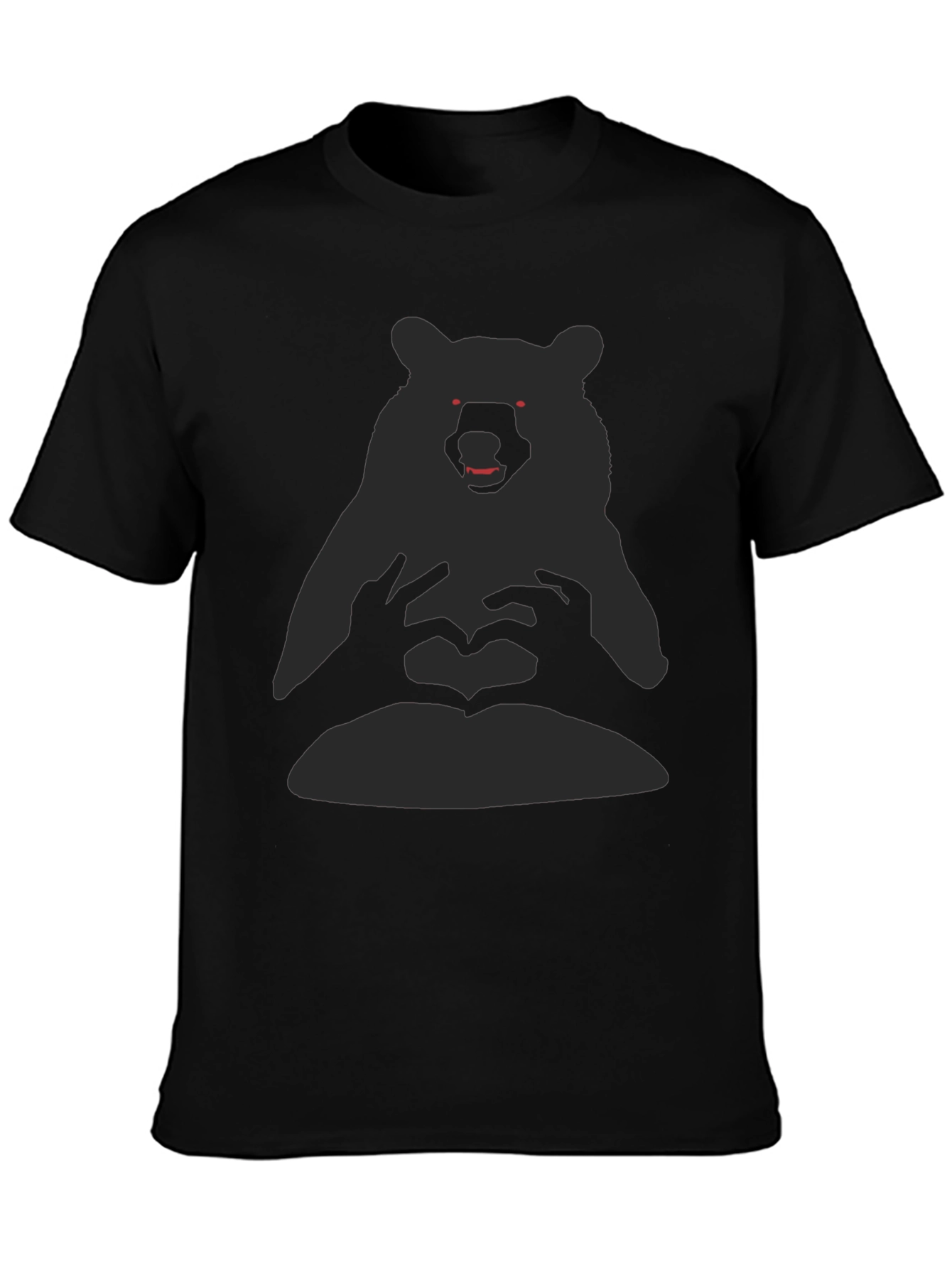 Bear Heart Hands Graphic Tee - Black