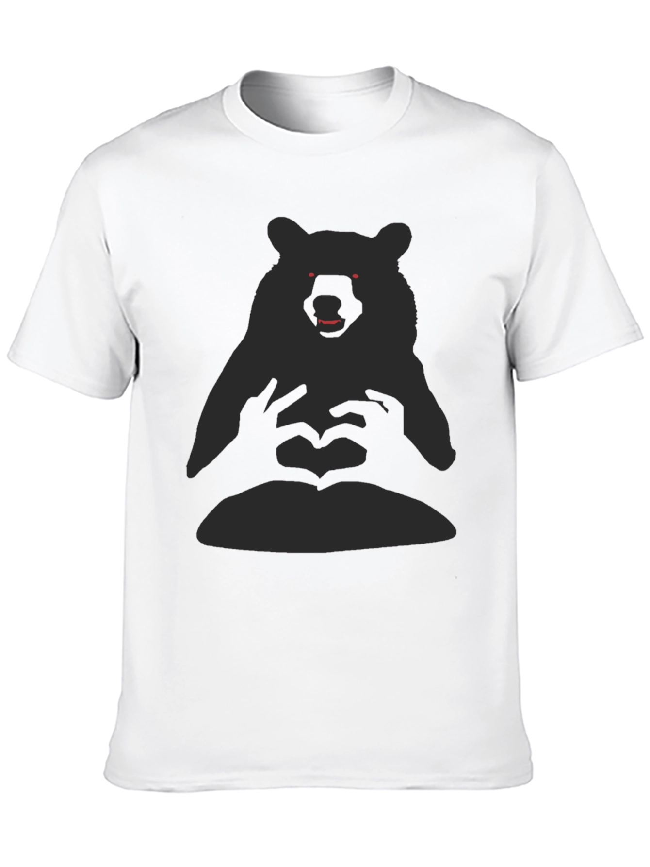 Bear Heart Hands Graphic Tee - Black