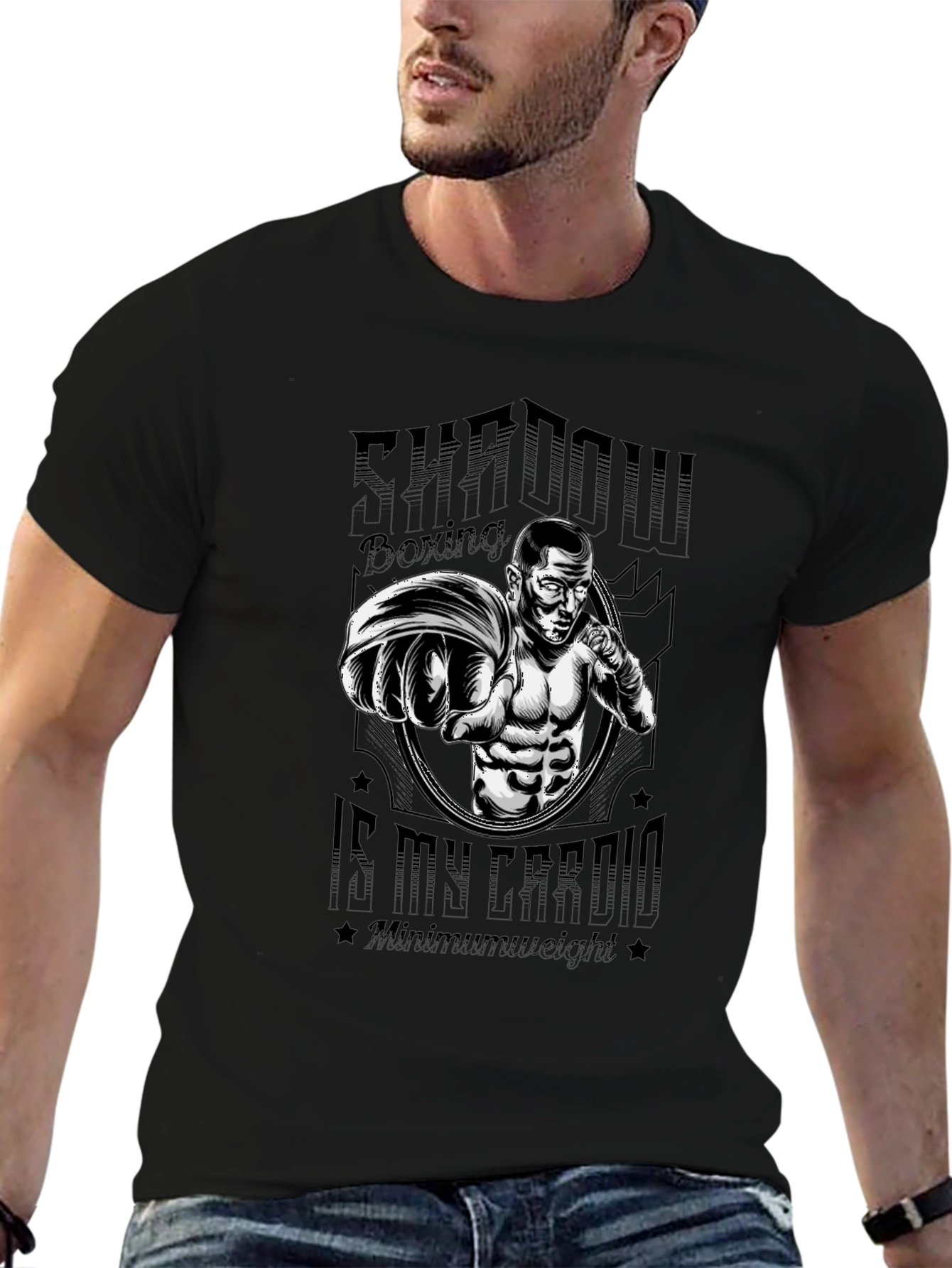 Shadow Boxing Graphic Tee - Workout Cardio T-Shirt